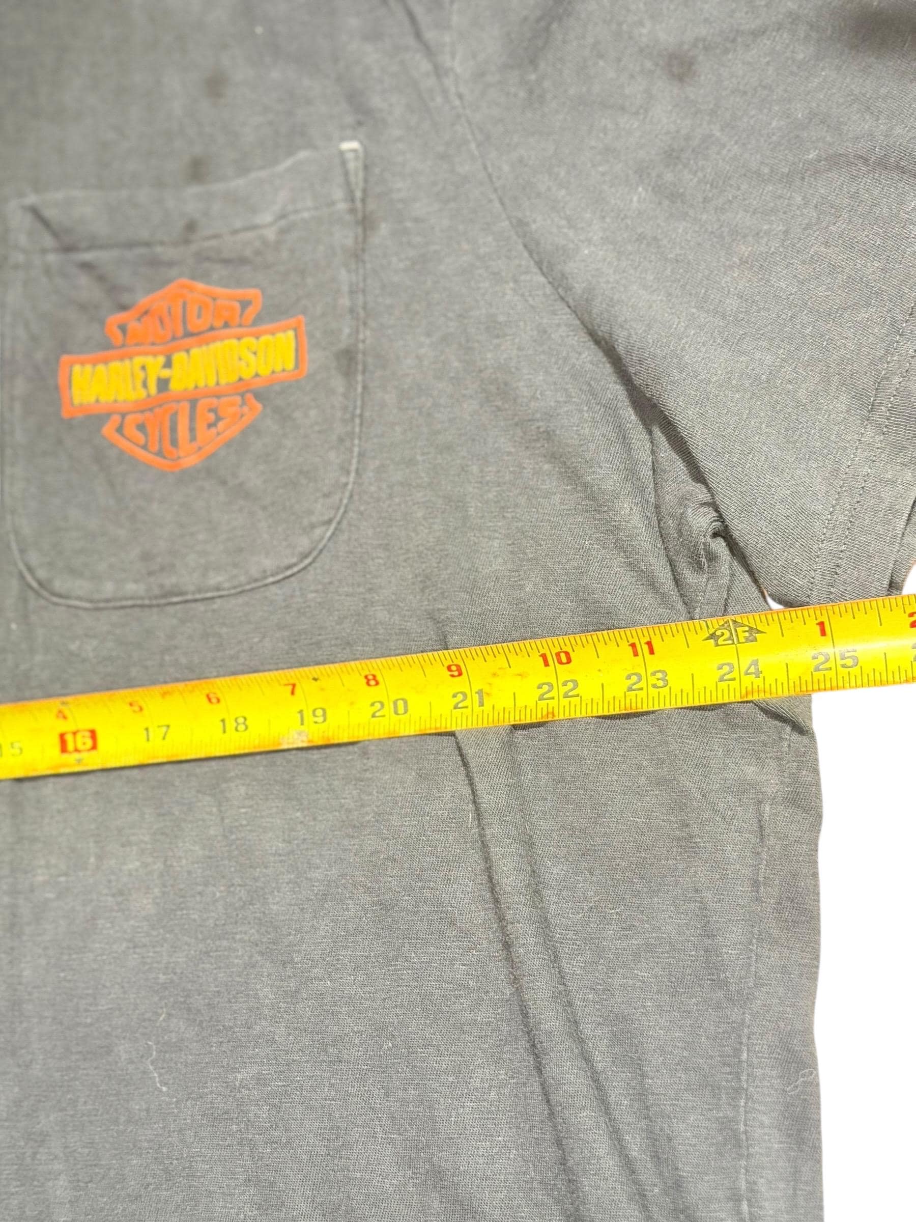 Harley-Davidson Pocket T-Shirt Men’s 2XL Black Faded Bar & Shield Logo - Thumbnail 6