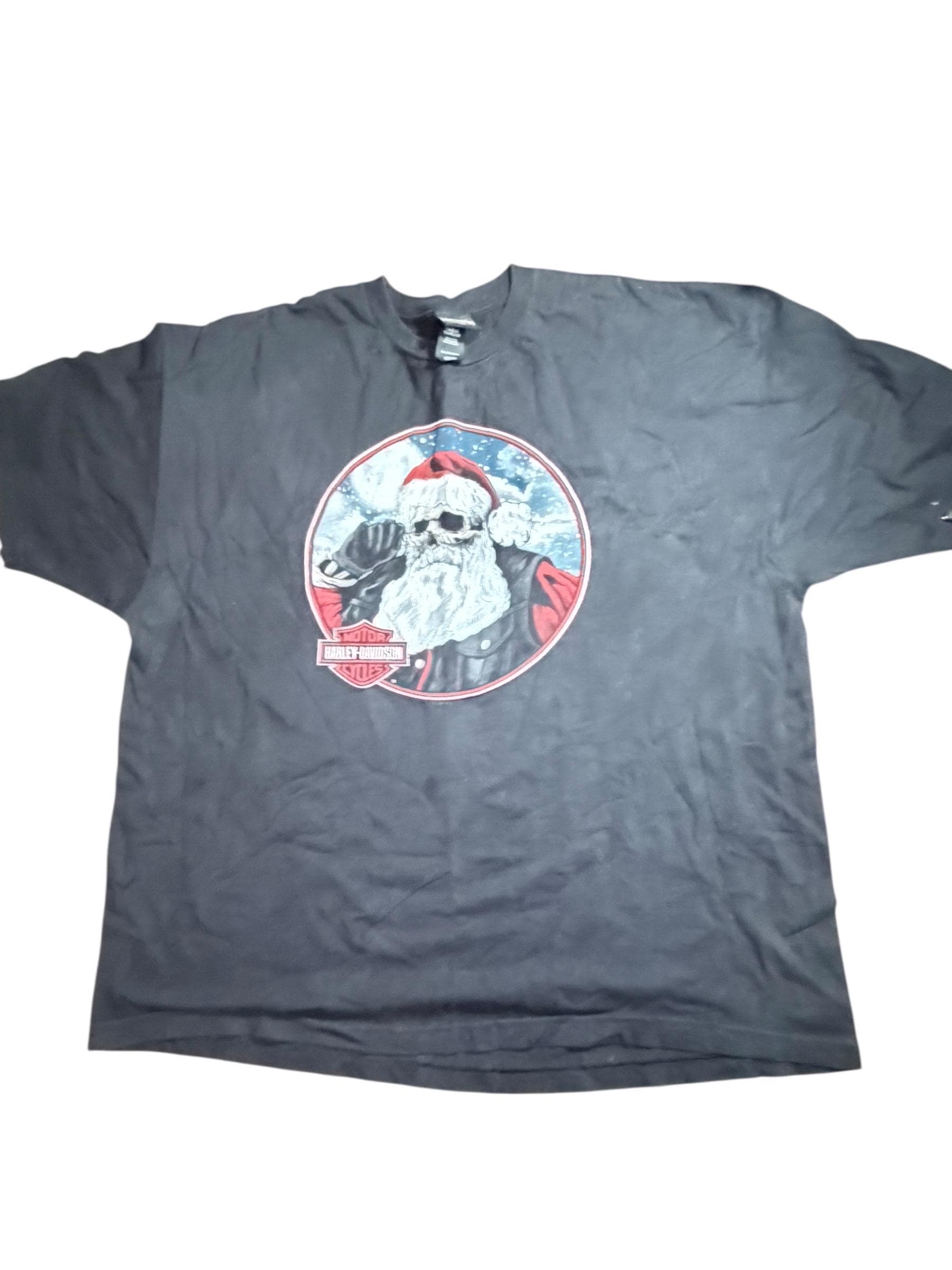 Harley Davidson Taboo Alexandria LA Santa Skull T Shirt Black 3XL - Image 1