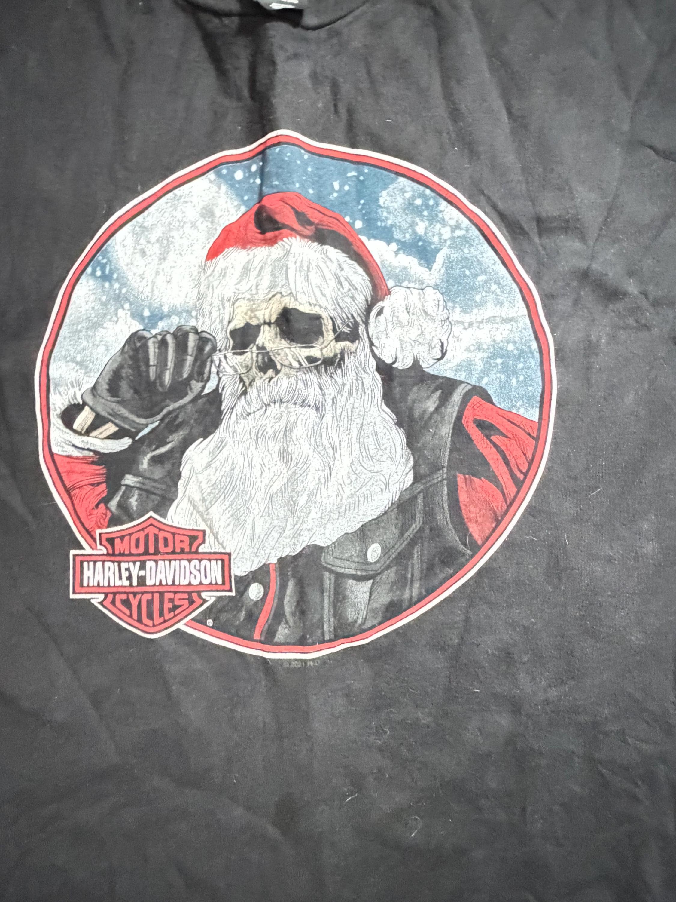 Harley Davidson Taboo Alexandria LA Santa Skull T Shirt Black 3XL - Thumbnail 7