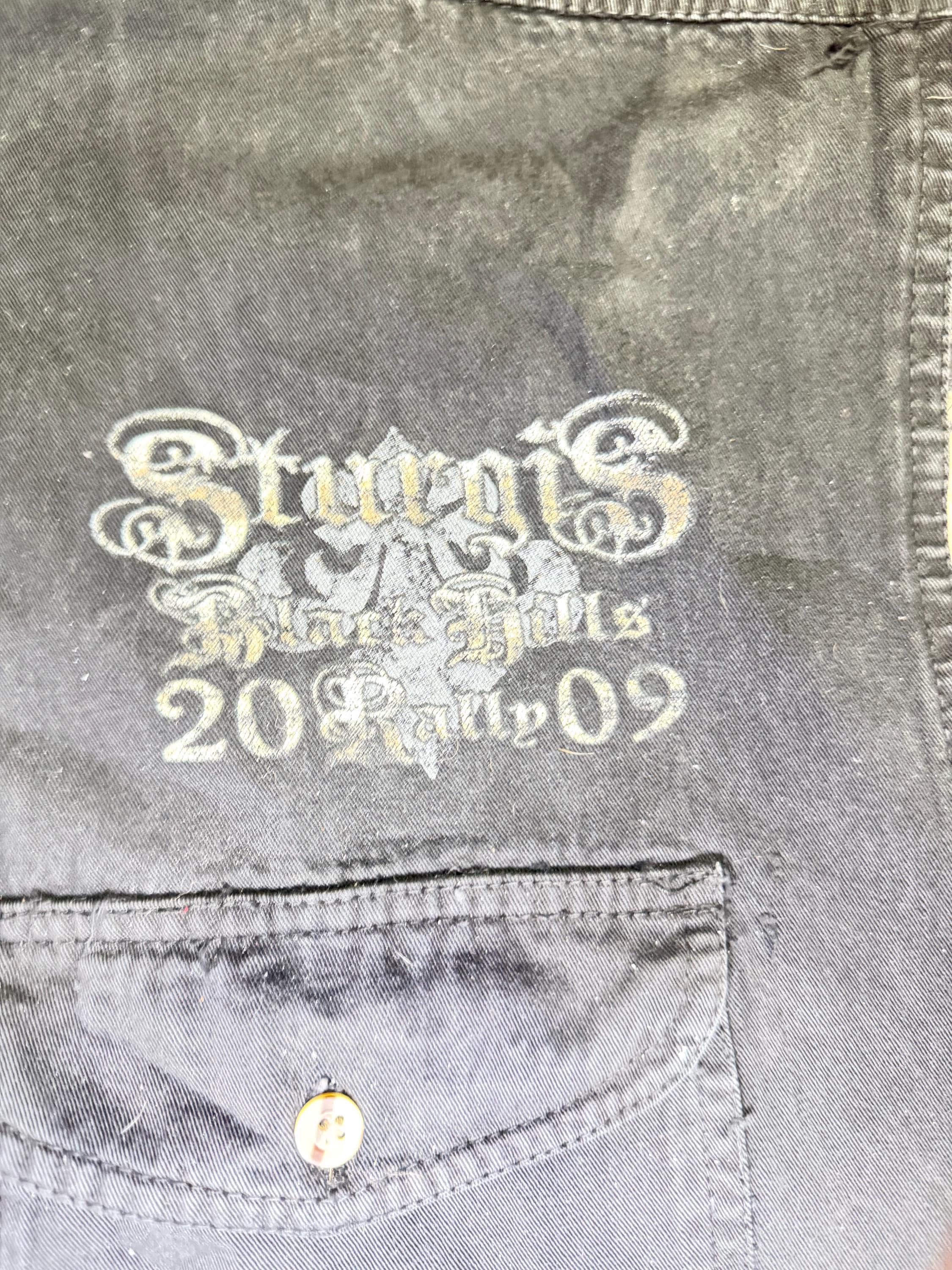 Black Hills Rally 2009 Sleeveless Denim Biker Vest 2XL Skull Graphic - Thumbnail 4