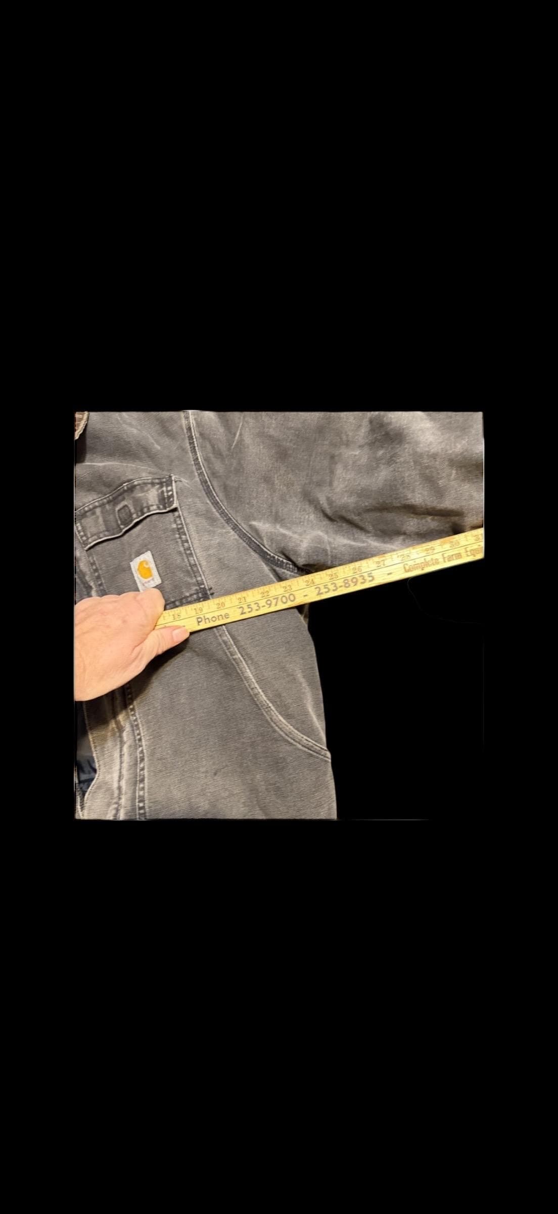 Vintage 90s Carhartt Heavily Distressed Black Quilt Lined Work Jacket - Thumbnail 3