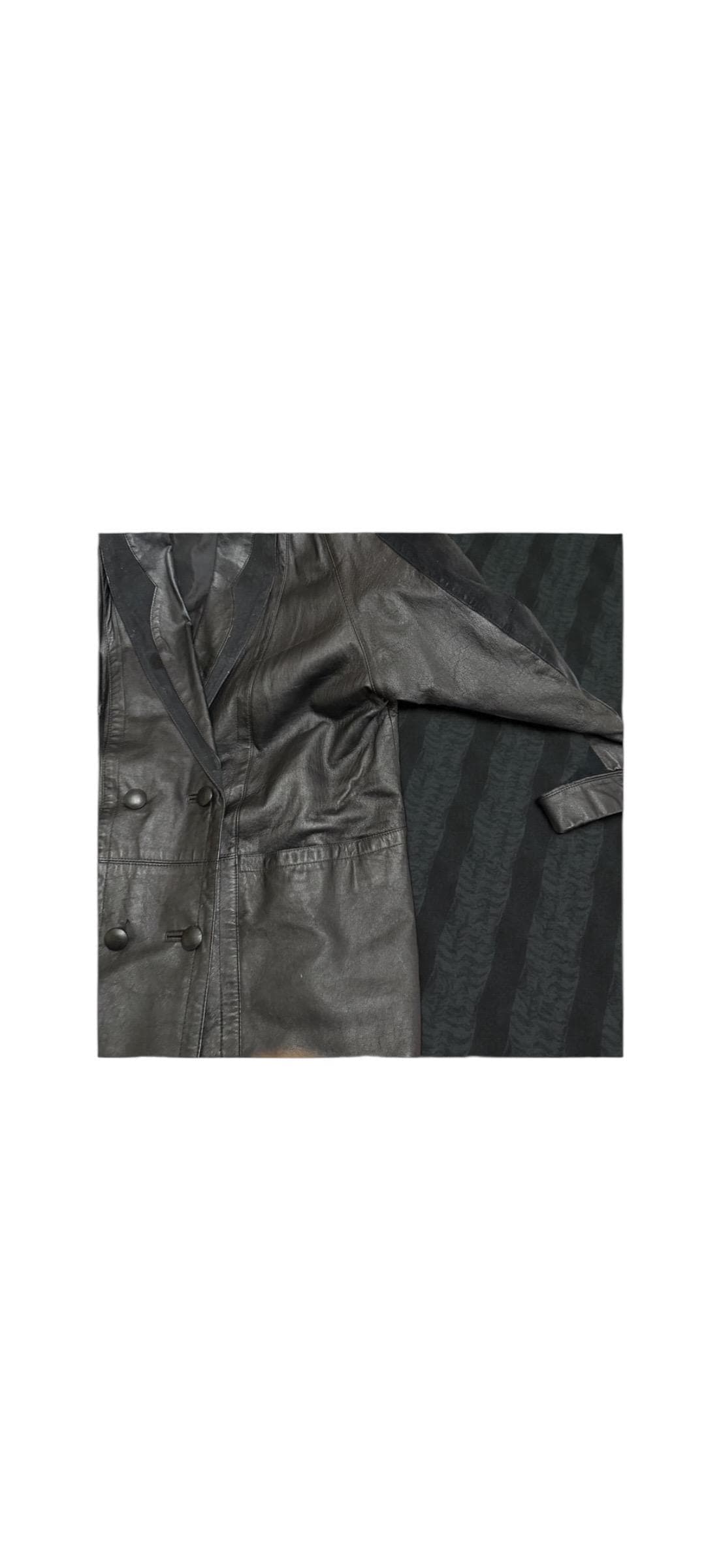 Pelle Y2K Black Leather Double Breasted Blazer Coat Women’s L - Thumbnail 3