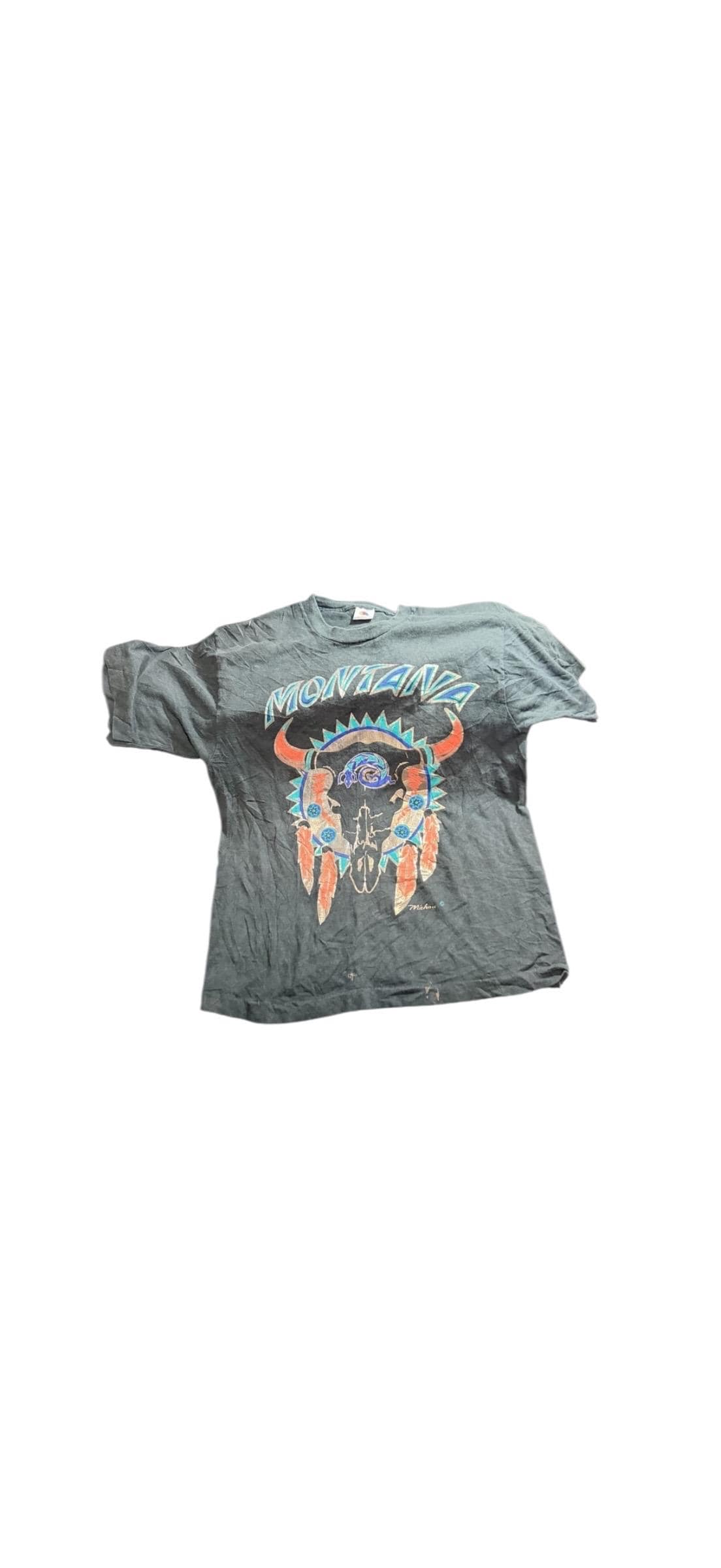 Vintage 1994 Easyriders Biker Tee Skull Feathers Southwest Graphic Hanes L USA - Image 1