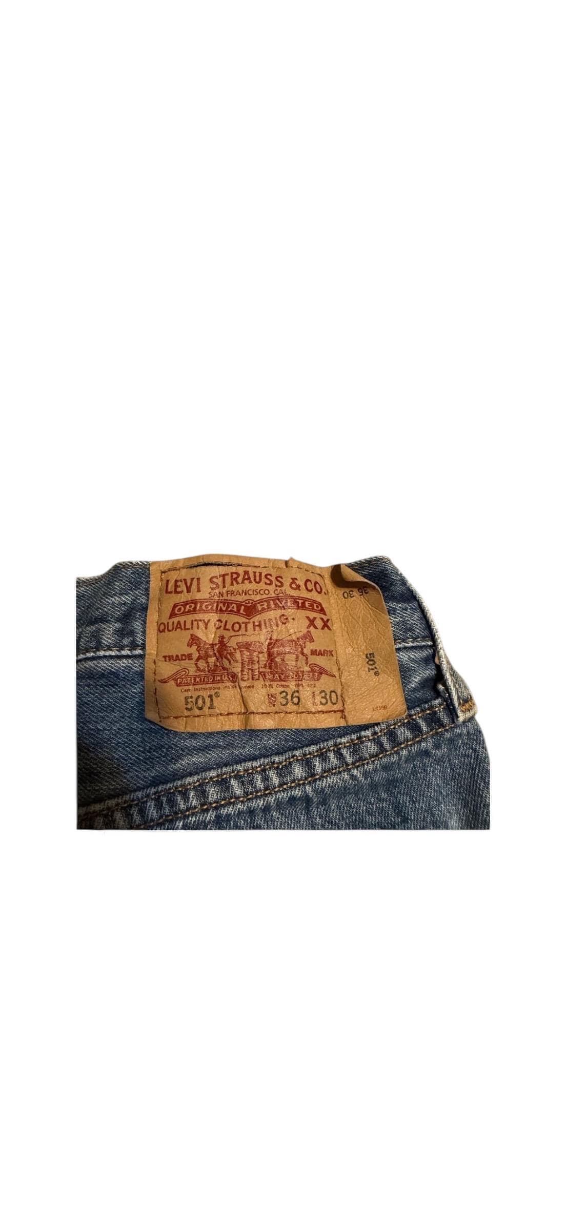 Vintage Levi’s 501 Jeans 36x30 Button Fly USA Paper Patch Red Tab - Thumbnail 5
