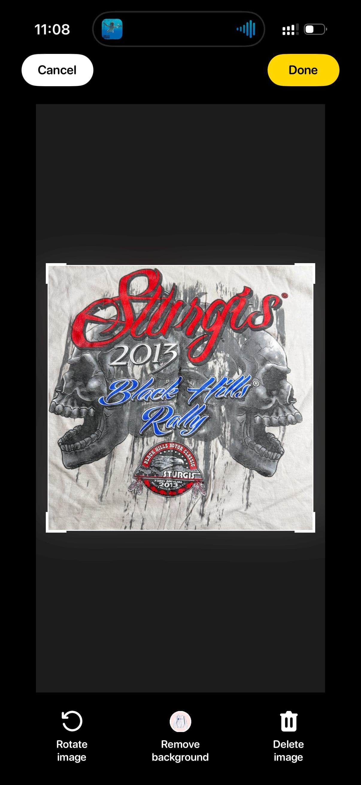 Sturgis 2013 Black Hills Rally Skull T-Shirt Men’s 2XL Fruit of the Loom - Thumbnail 5