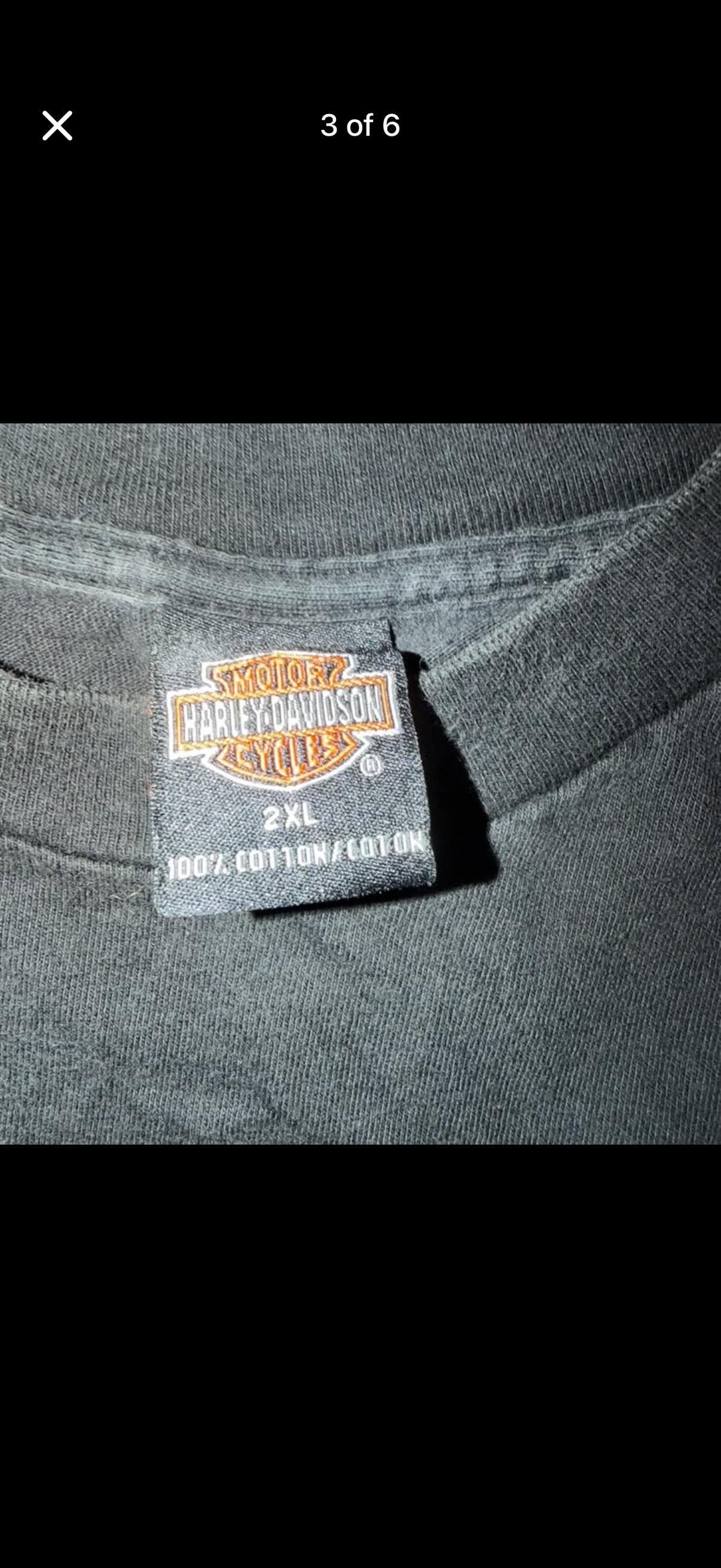 Vintage Harley-Davidson Y2K Skull Flag T-Shirt Men’s 2XL Longviewf Texas - Thumbnail 3