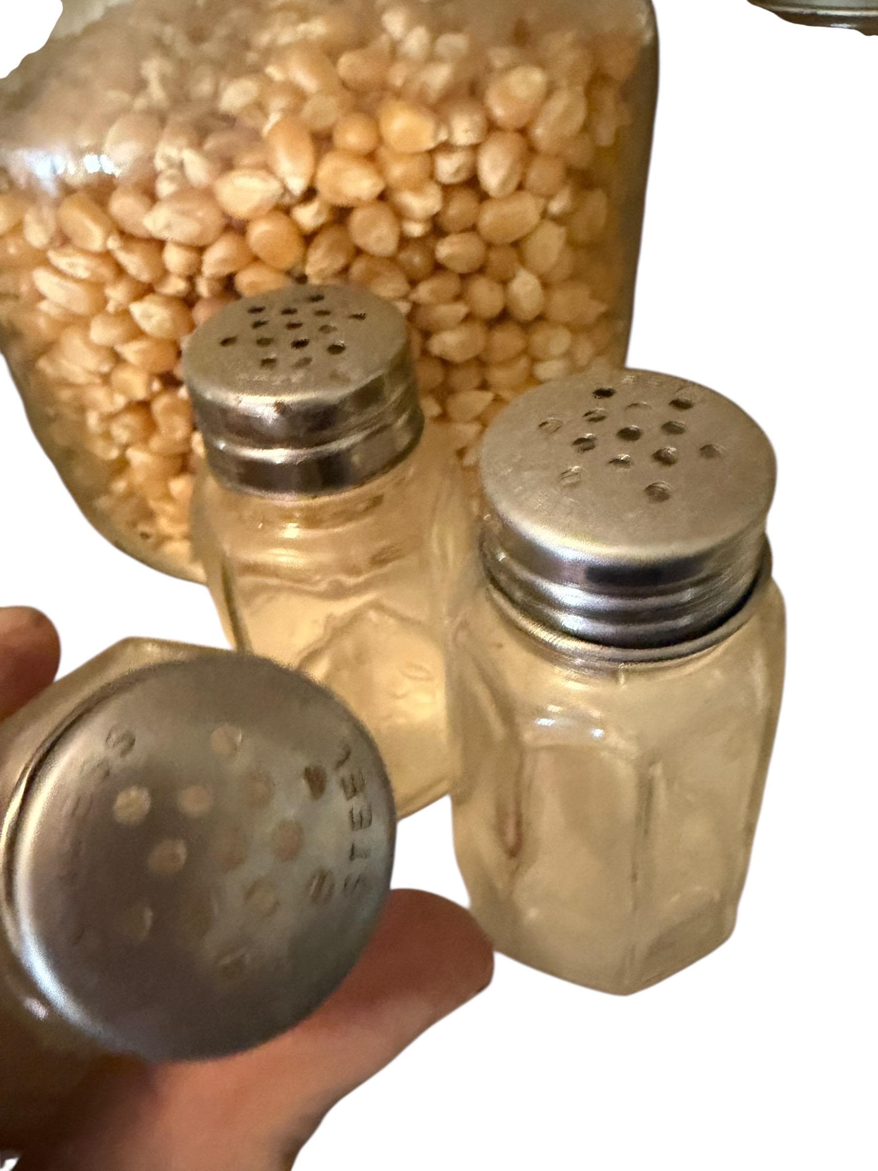 Vintage Owens Illinois Glass Salt & Pepper Shakers, Mid-Century Diner Set - Thumbnail 2