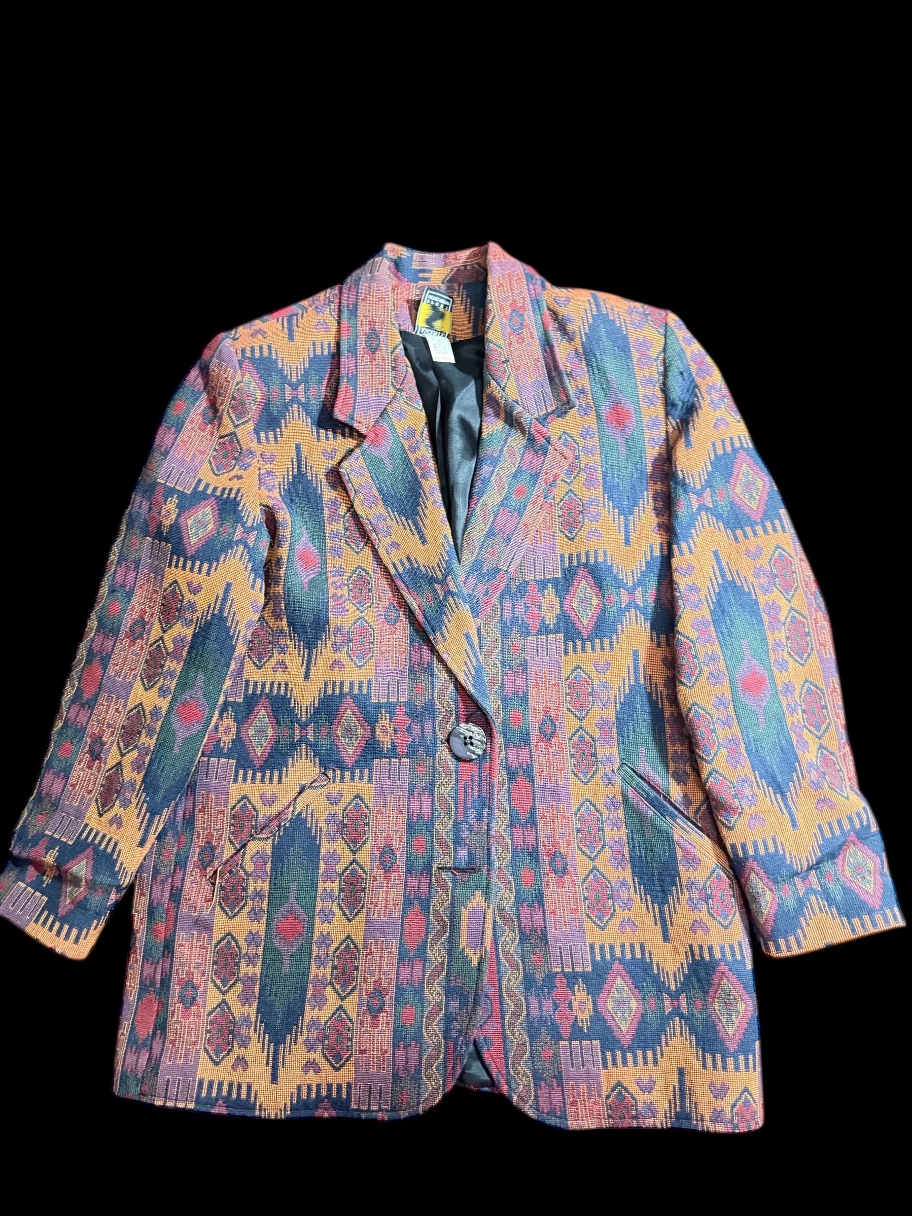 Vintage Southwestern Tapestry Blazer Ascente Sport USA Made Large - Image 1