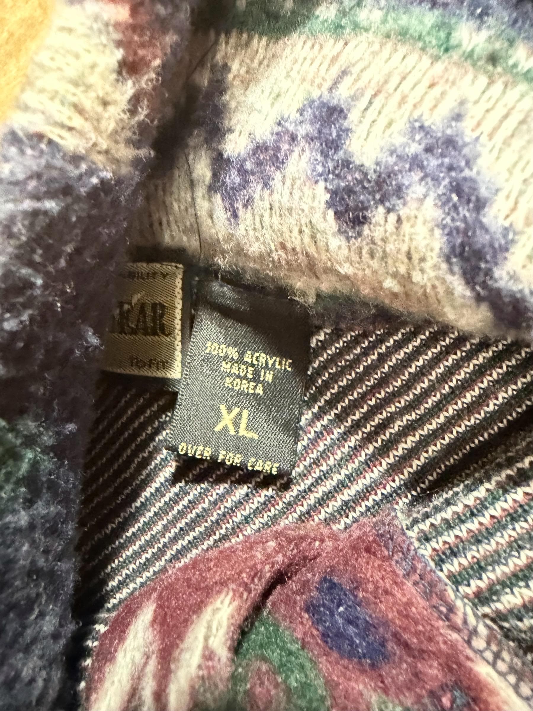 Vintage 90s Structure Jeanswear Southwestern Aztec Knit Sweater Mens XL - Thumbnail 5