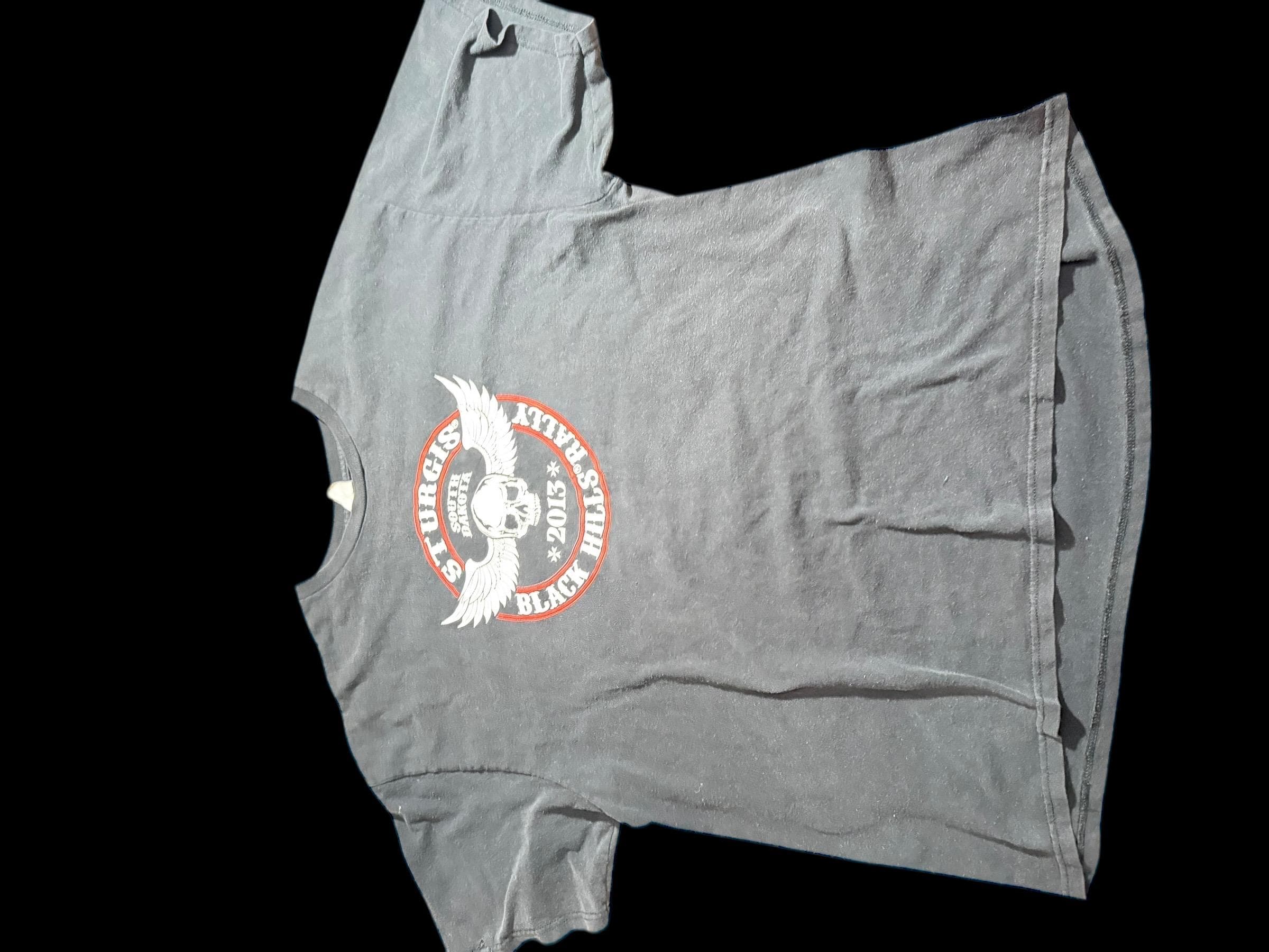 Sturgis Rally Black Hills Rally 2013 Skull Wings Biker T-Shirt XXL - Thumbnail 2