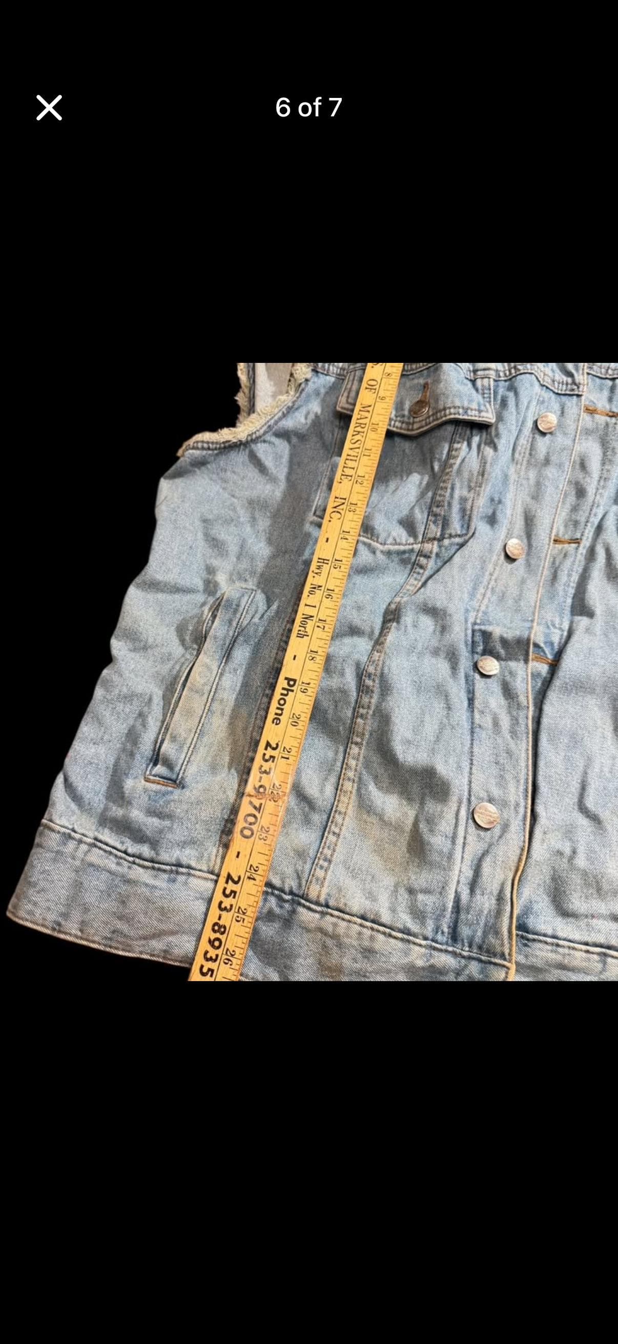 Harley-Davidson Embroidered Denim Vest Bikers Motorcycle Sleeveless 2XL - Thumbnail 6