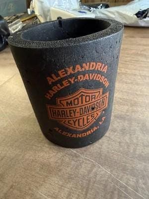 Alexandria Harley-Davidson Louisiana Dealer Koozie Vintage 1980-90 Bar Shield - Image 1