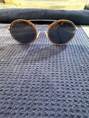 Prada SPR 51S Cinema Round Double Bridge Sunglasses Tortoise Gold VHS-2D2 54mm - Image 1