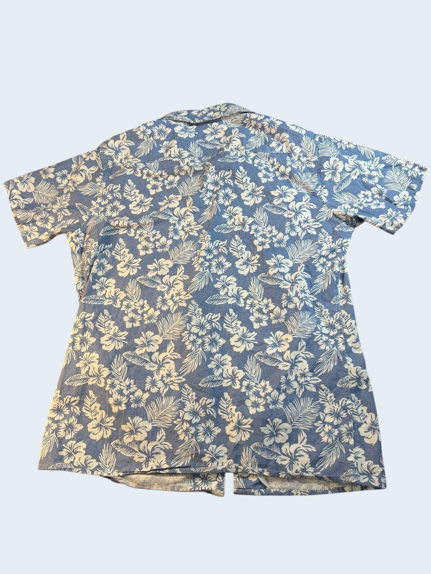 COOFANDY Men's Blue Hibiscus Floral Hawaiian Short Sleeve M - Thumbnail 2