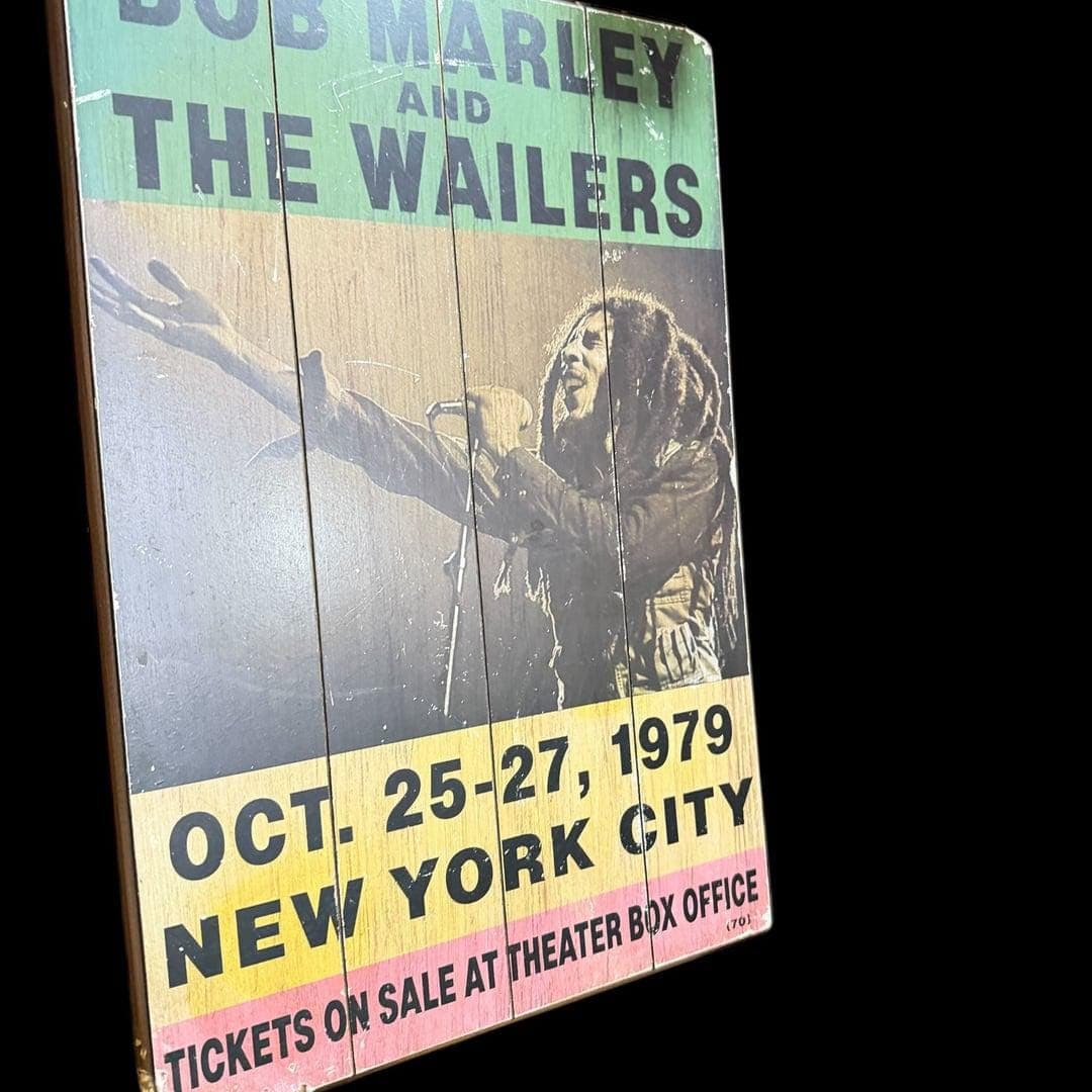 Bob Marley & The Wailers Wood Ticket Sign - Thumbnail 2