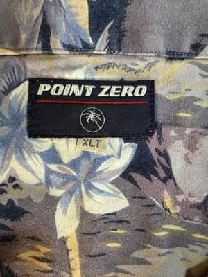 Point Zero Hawaiian Tropical Floral Print Button Up Shirt Mens XLT Short Sleeve - Thumbnail 3