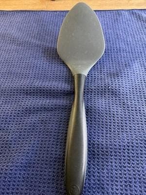 PIC Silicone Flexible Spatula Turner Gray Black Handle Kitchen Cooking Tool - Image 1