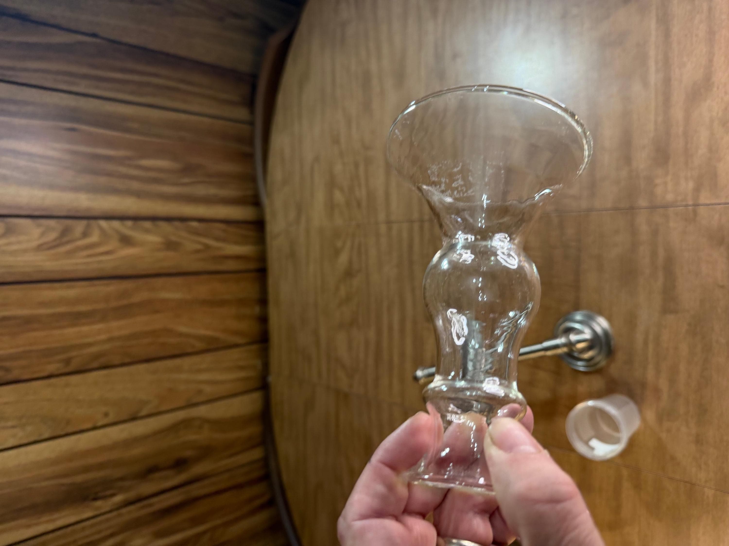 Clear Glass Bubble Candlestick Holder Pillar Candle Stand Home Decor - Thumbnail 4