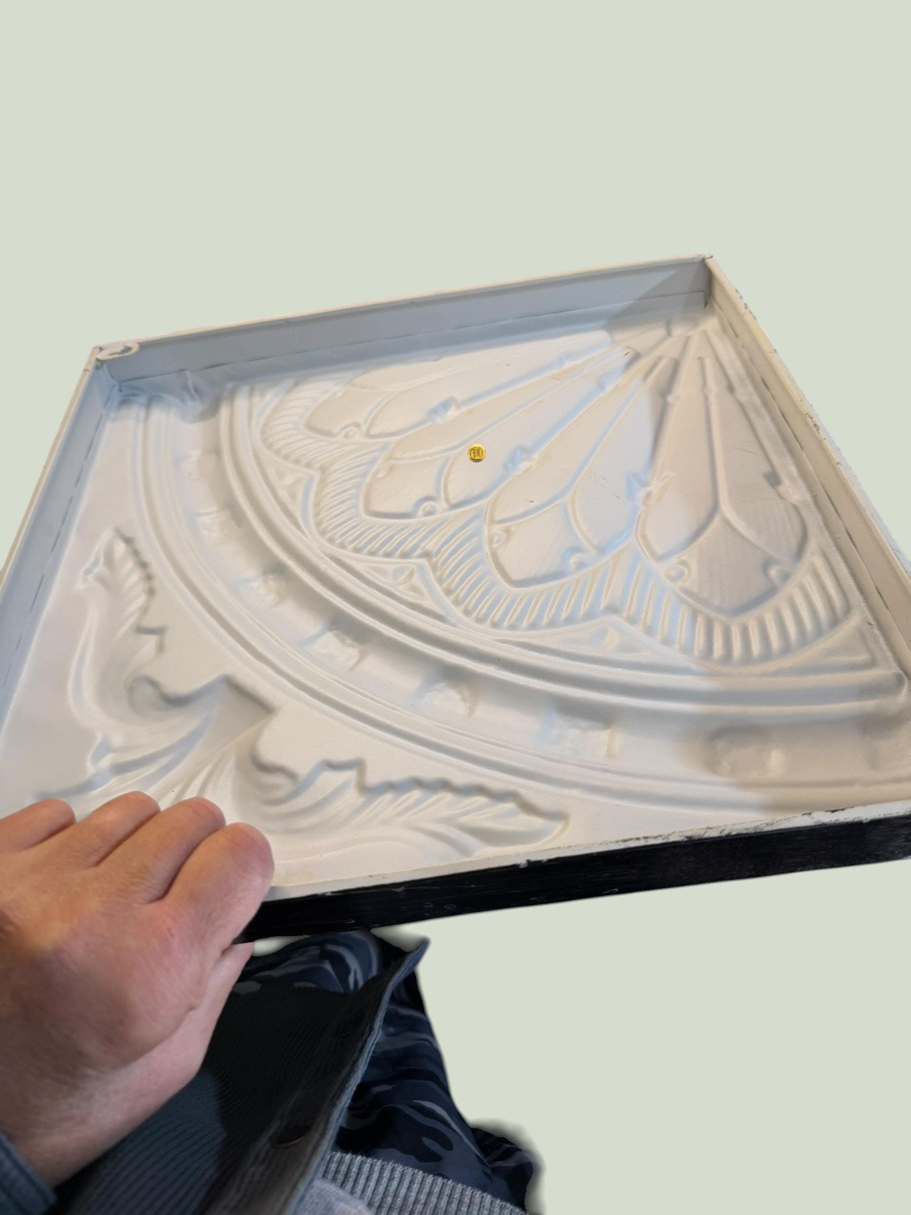 Pressed Tin Ceiling Tile Set 4pc Glazed Rosette Medallion Old World Wall Decor - Thumbnail 6