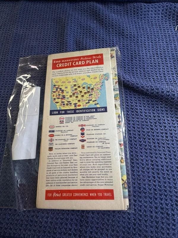 Vintage 1940 Esso New England Road Map Colonial Beacon Oil Company - Thumbnail 3