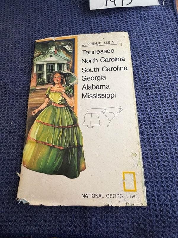 Vintage 1975 National Geographic CloseUp U.S.A. Map of Tn, Carolinas, Ga, Al, Ms - Image 1