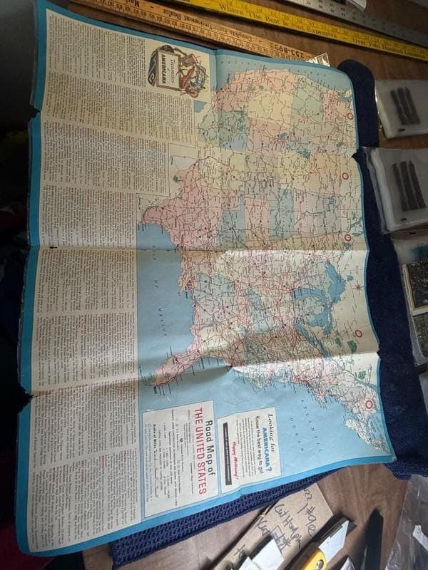 Vintage 1960 Esso Folklore and Legends of Our Country Special Road Map of the US - Thumbnail 2