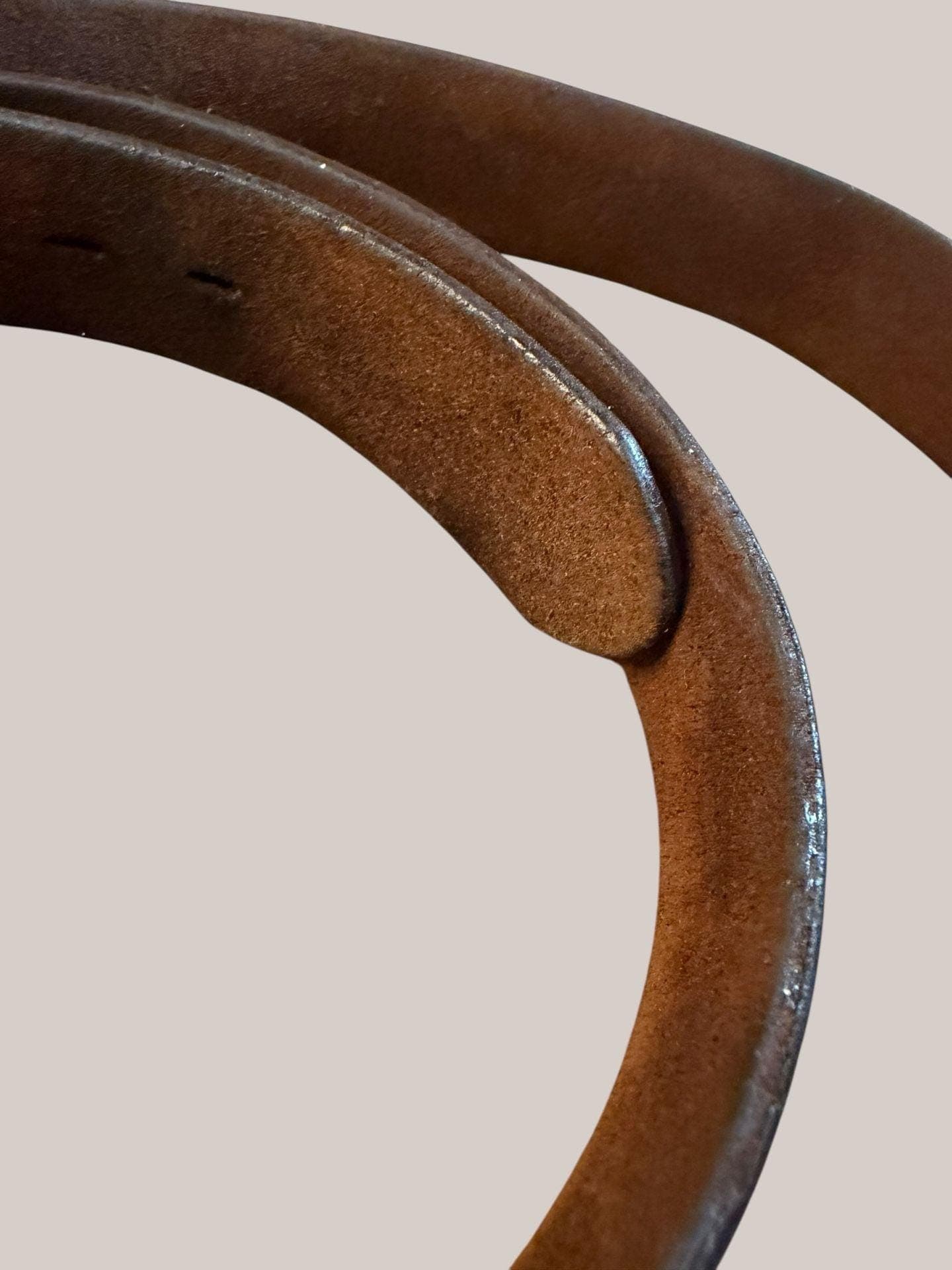 Vintage 70s/80s Brown Leather Eagle Belt Brass Buckle Biker Western Tooled 46” - Thumbnail 5