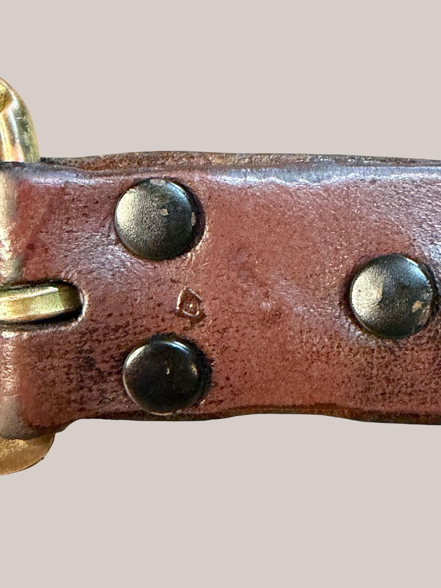 Vintage 70s/80s Brown Leather Eagle Belt Brass Buckle Biker Western Tooled 46” - Thumbnail 6