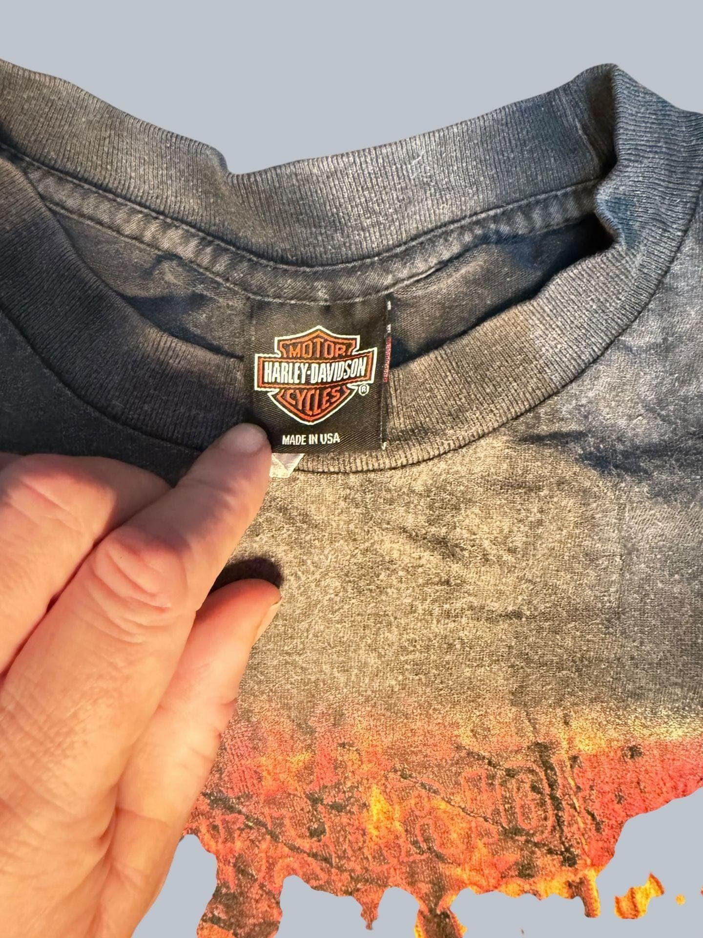 Vintage Harley-Davidson Glacier Kalispell Montana Stonewash T-Shirt 2XL - Thumbnail 4