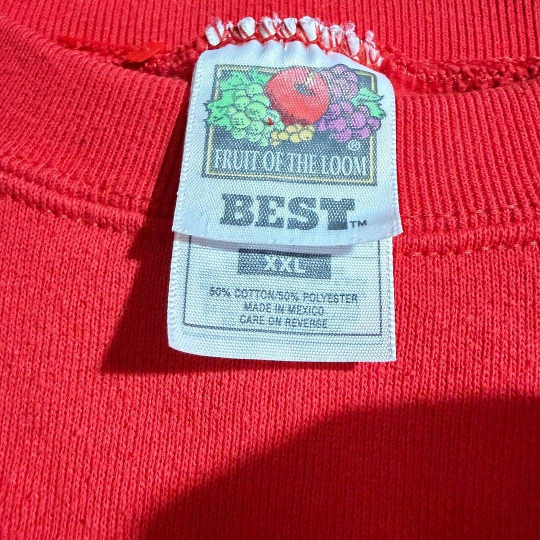 Vintage 90s Calhoun Middle School Chieftains Graphic Sweatshirt XXL Red - Thumbnail 4