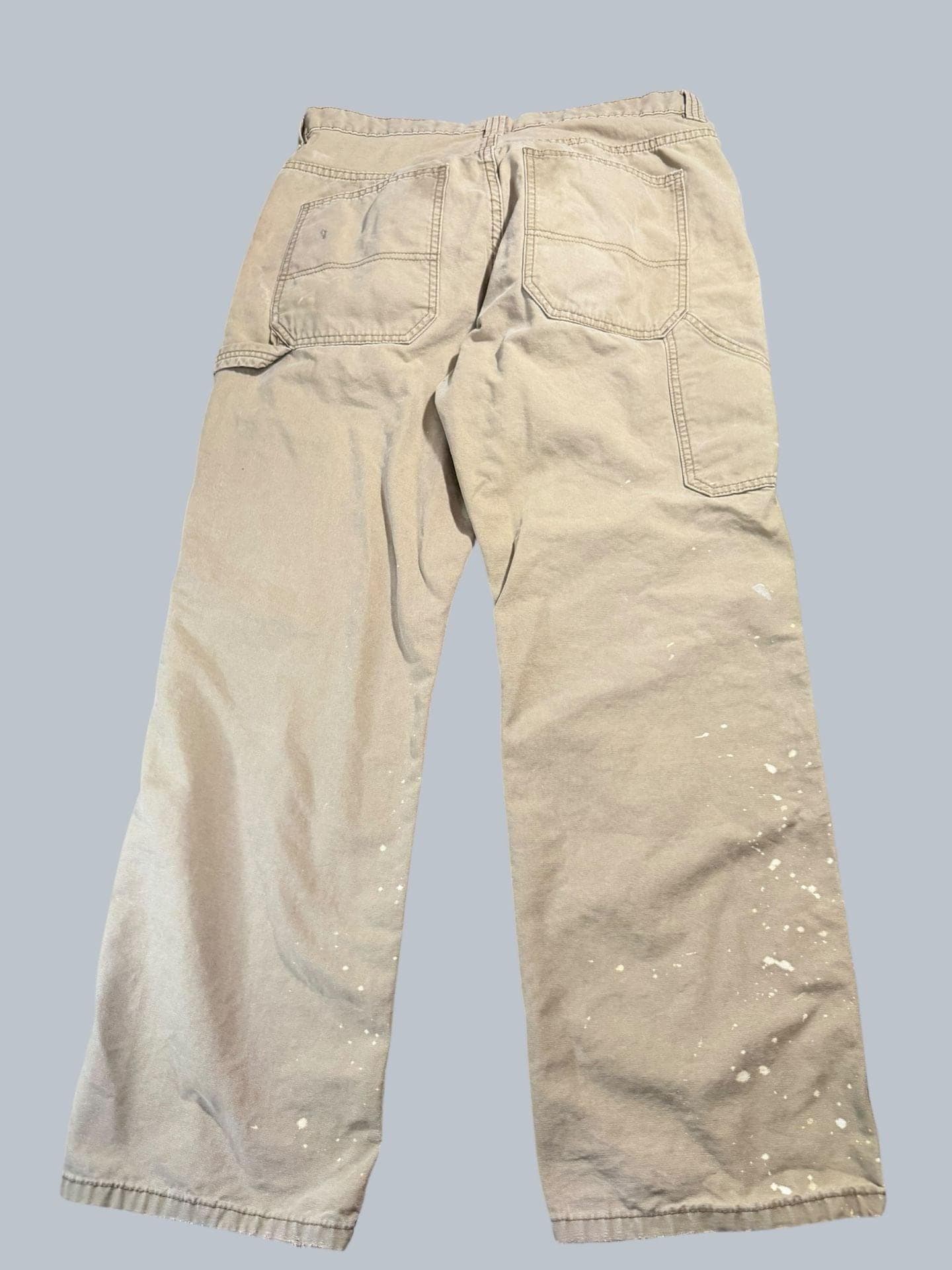 Vintage Blue Mountain Distressed Carpenter Work Pant Paint Splatter Canvas 34x3 - Thumbnail 2