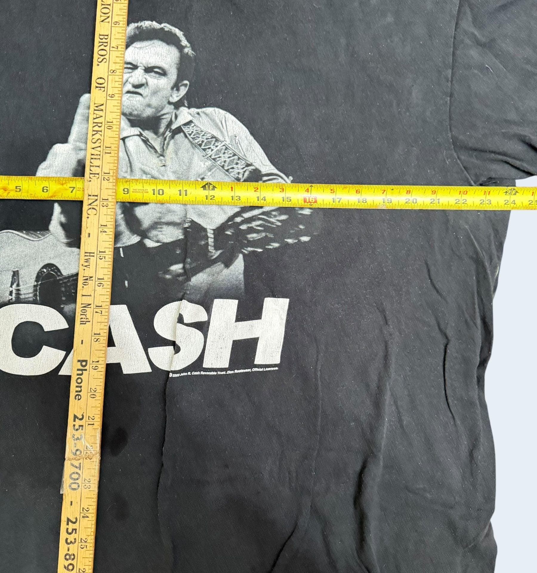 Vintage 2009 Zion Rootswear Johnny Cash Middle Finger Graphic T-Shirt 2X - Thumbnail 5