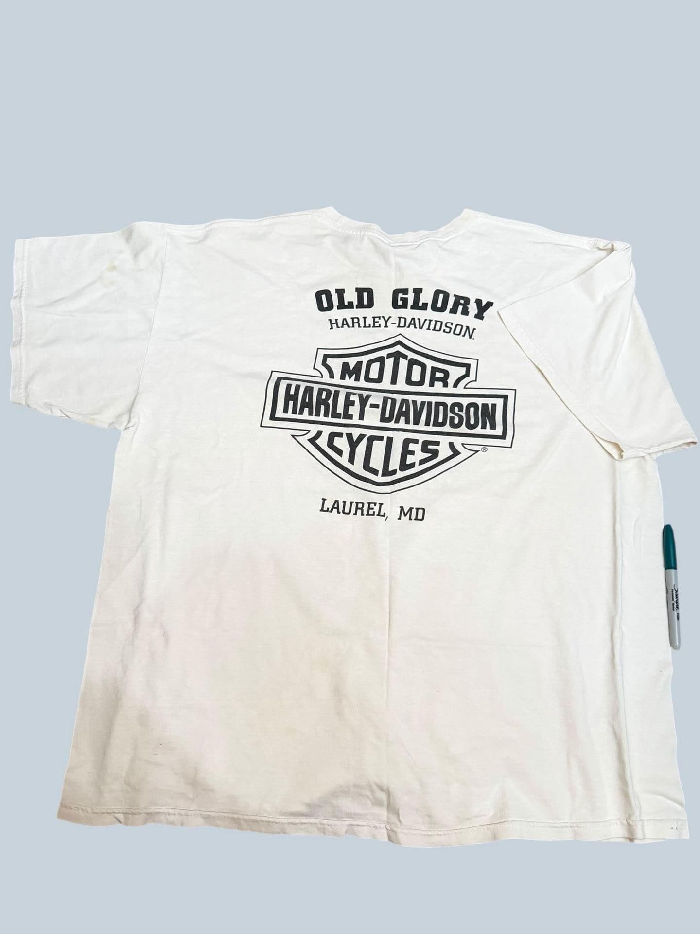 Vintage Harley-Davidson Old Glory Laurel MD Willie G Skull Graphic T-Shirt 2XL - Thumbnail 3