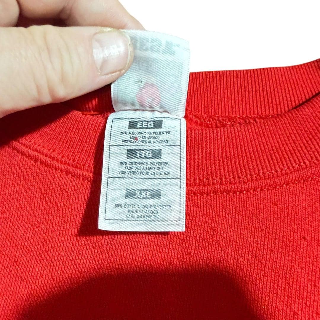 Vintage 90s Calhoun Middle School Chieftains Graphic Sweatshirt XXL Red - Thumbnail 5