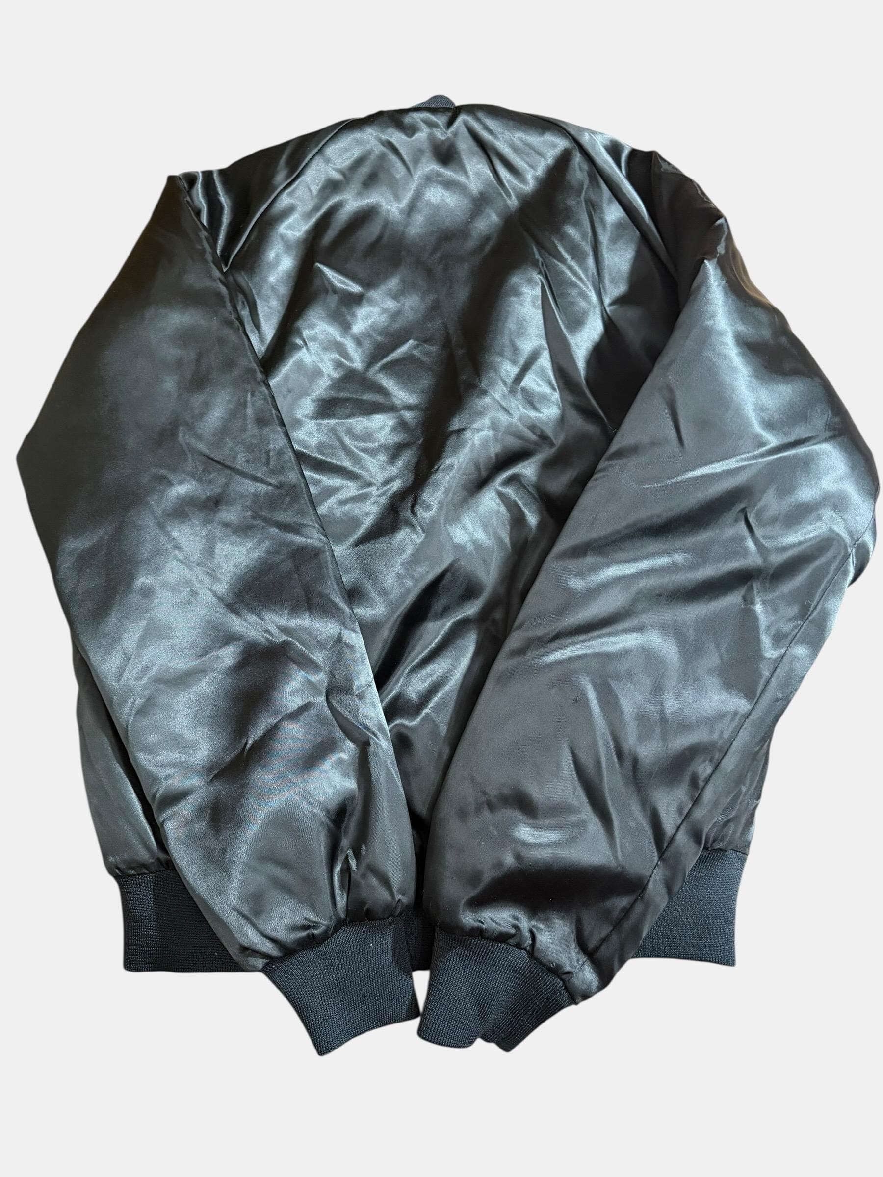 Vintage 1988 New Orleans Saints Chalk Line Satin Jacket USA Made Black Small - Thumbnail 2