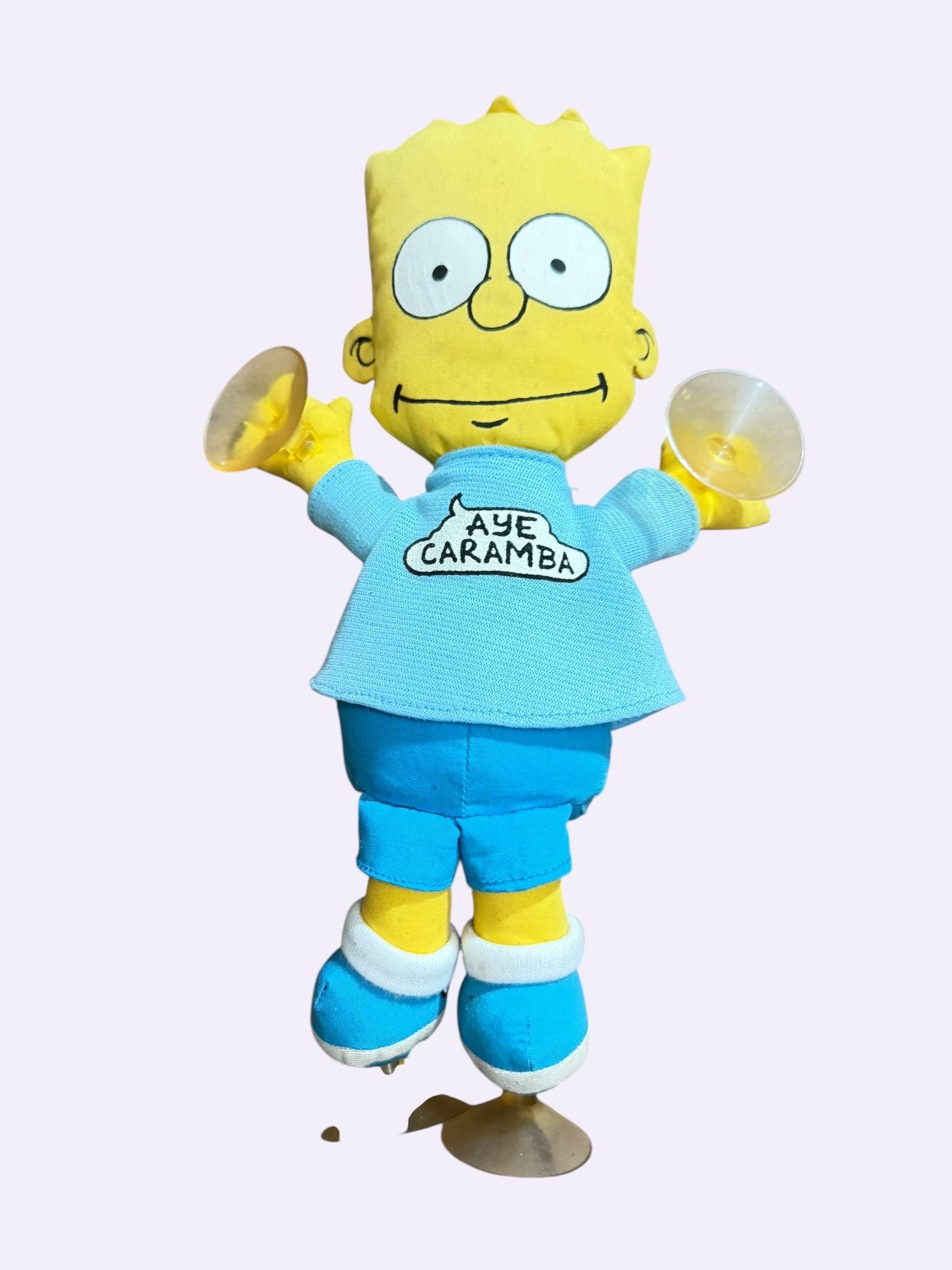Vintage 1990 Bart Simpson Aye Caramba Plush Suction Cups Dan-Dee Simpsons - Image 1