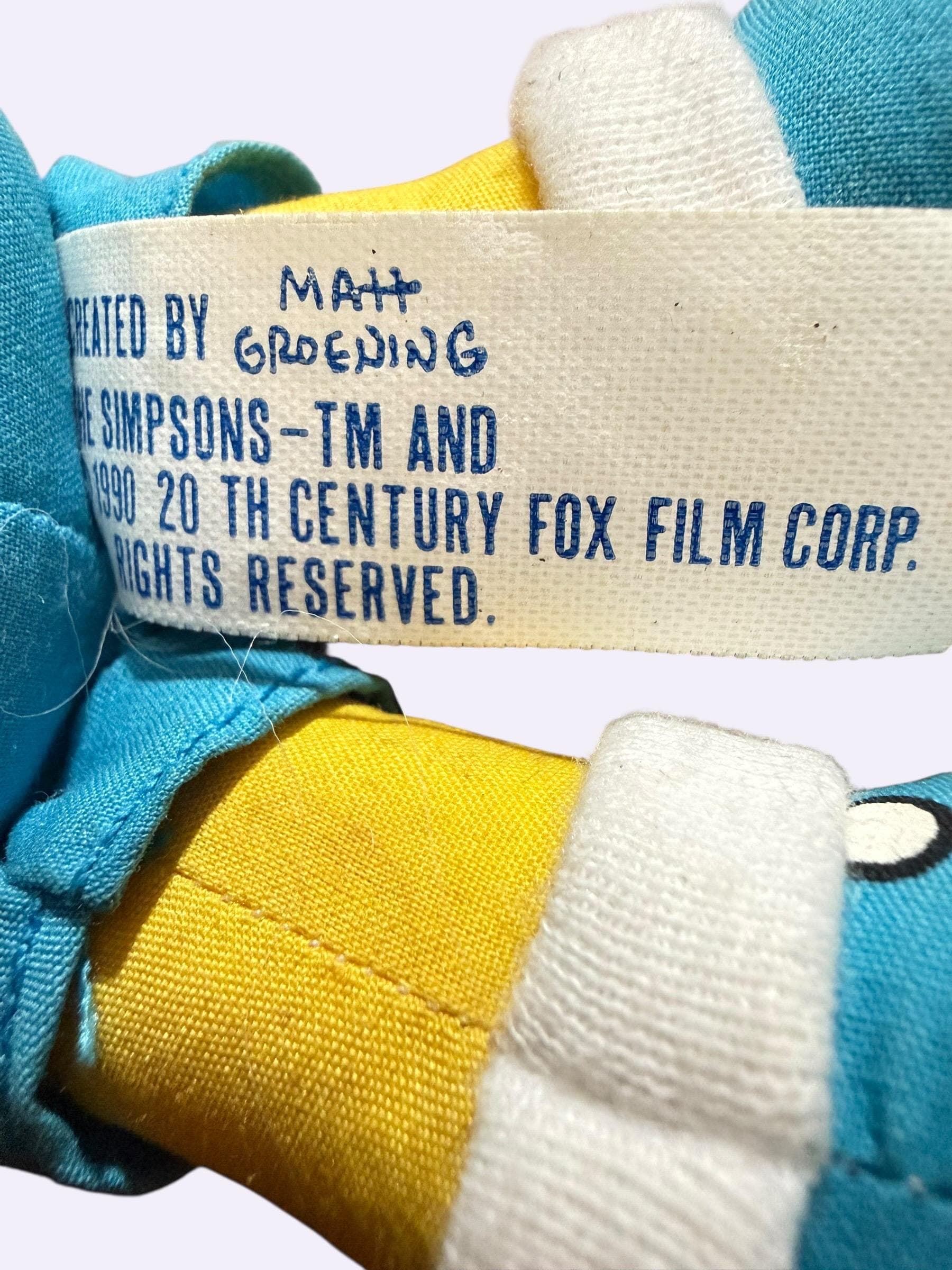 Vintage 1990 Bart Simpson Aye Caramba Plush Suction Cups Dan-Dee Simpsons - Thumbnail 3