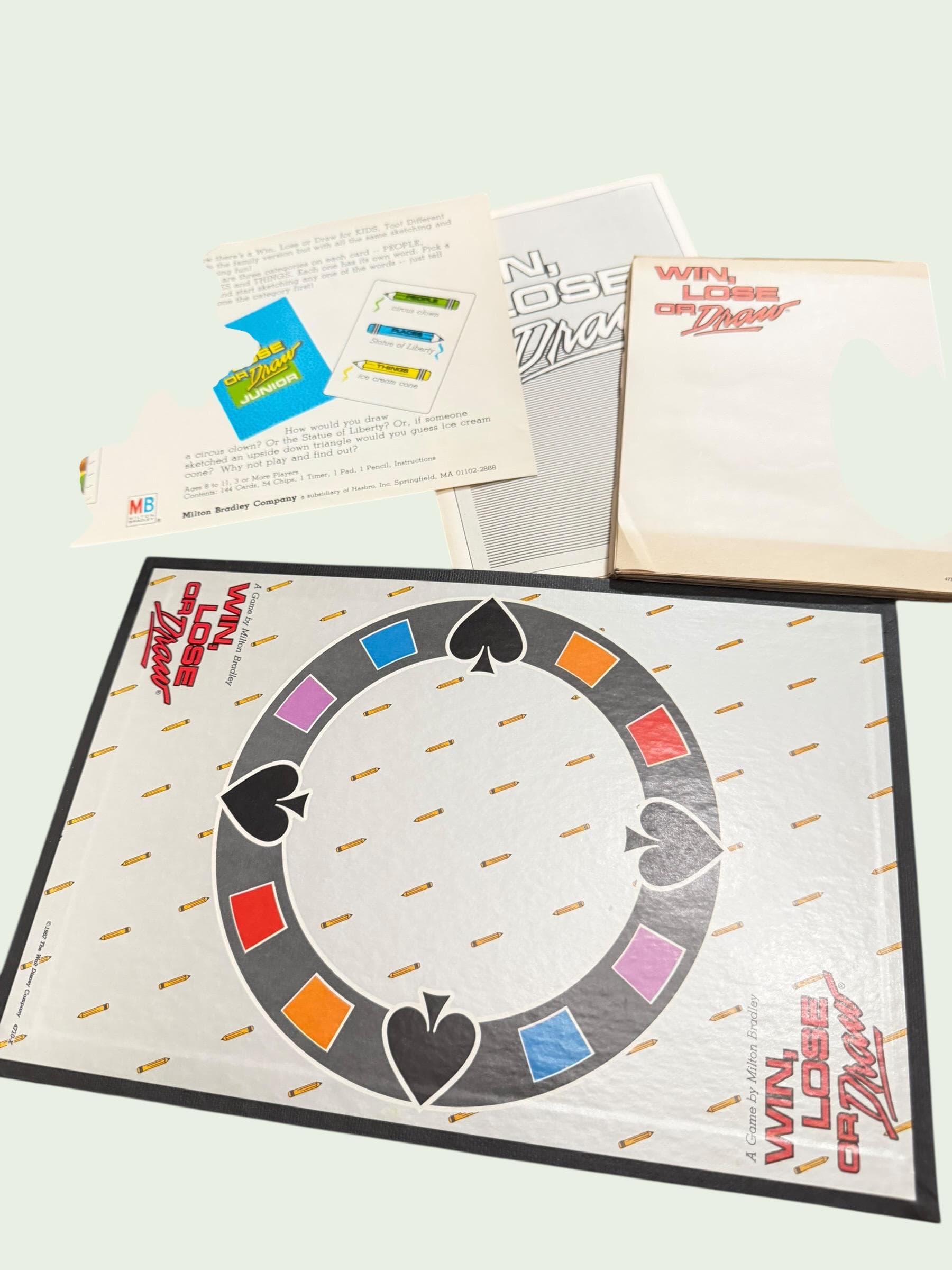 1987 Win Lose or Draw Board Game Milton Bradley 80s Party Game Complete - Thumbnail 9