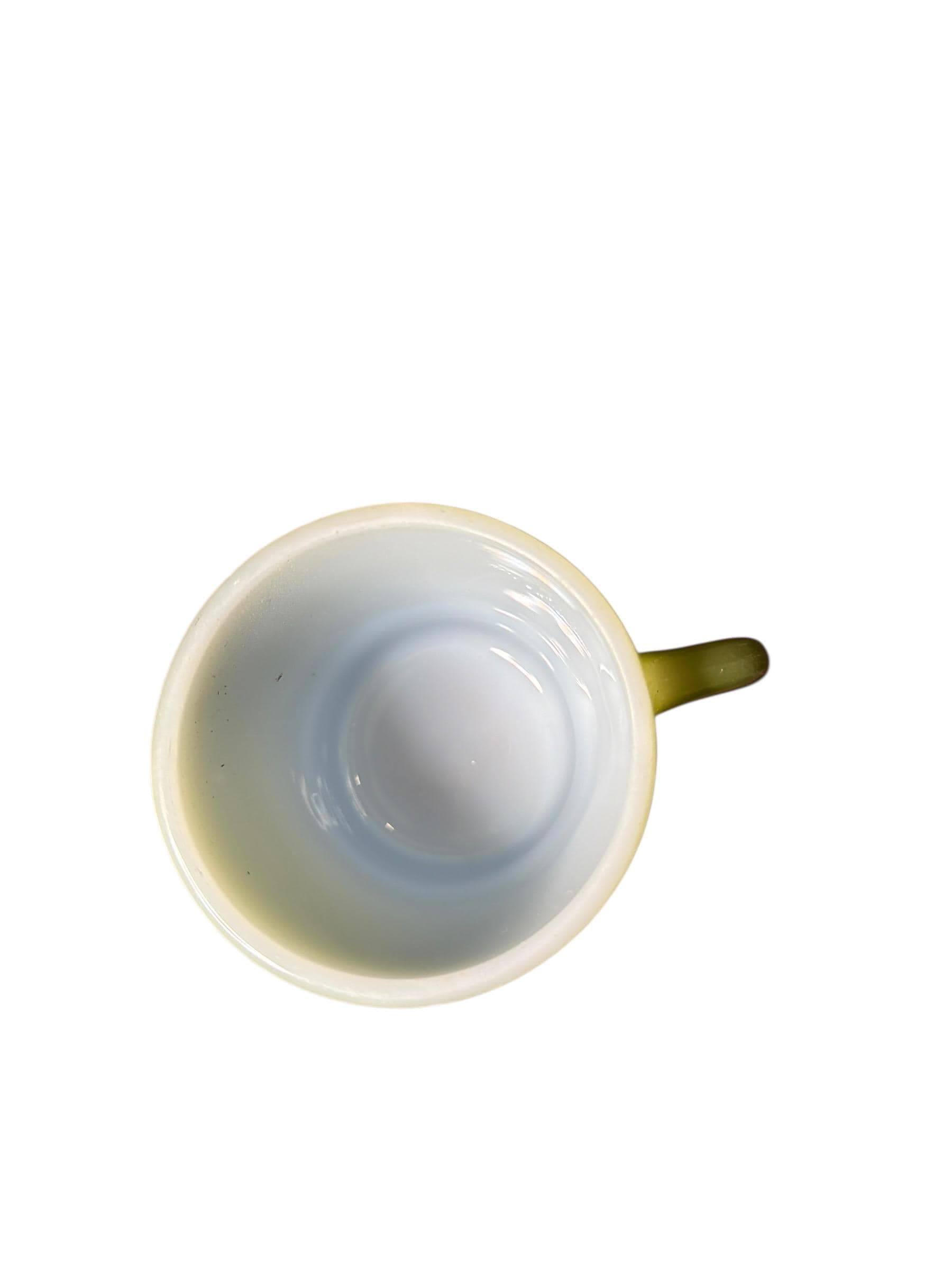 Vintage Fire King Avocado Green Milk Glass Coffee Mug Anchor Hocking MCM - Thumbnail 4