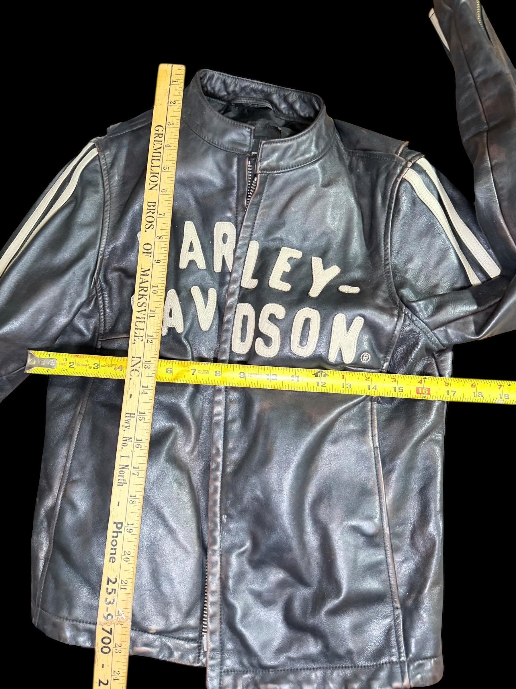 Harley-Davidson Women's Genuine Motor-clothes Leather Jacket w Racing Stripes - Thumbnail 8
