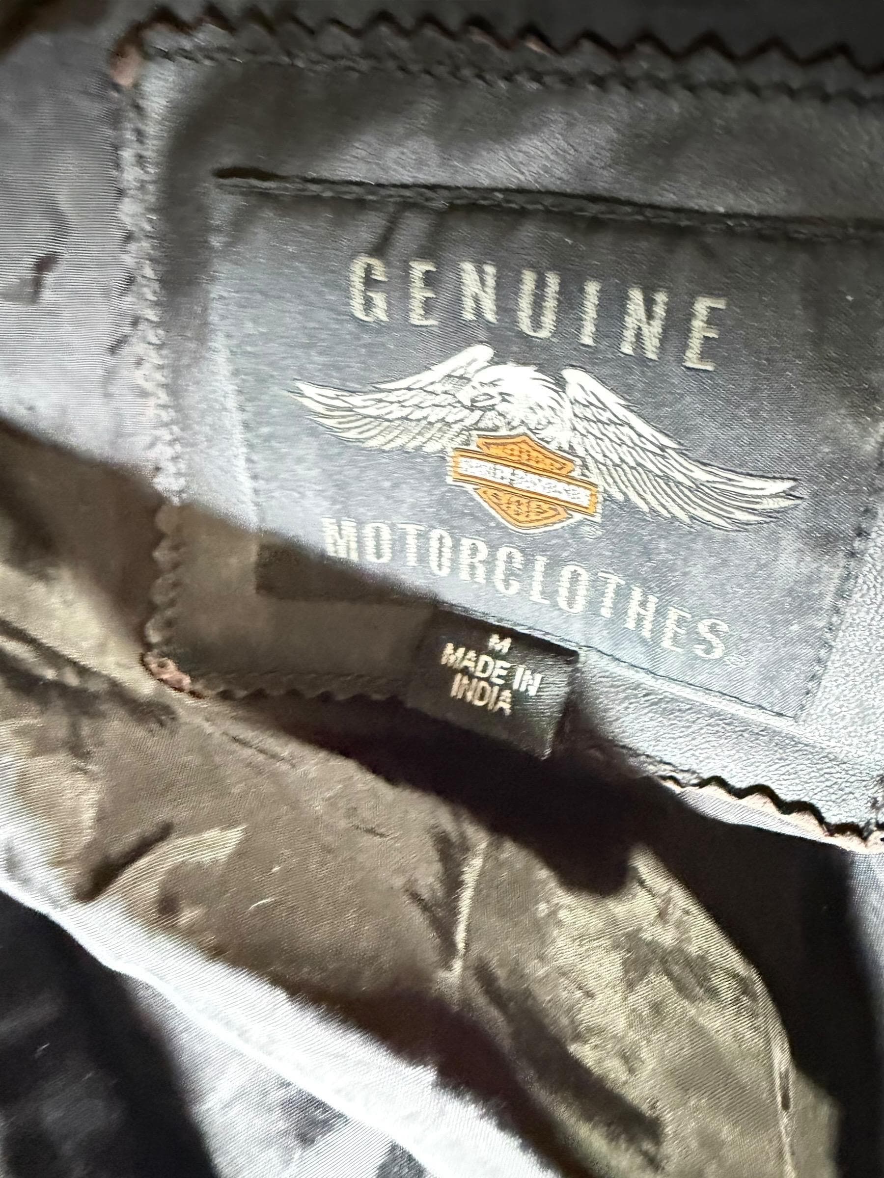 Harley-Davidson Women's Genuine Motor-clothes Leather Jacket w Racing Stripes - Thumbnail 3