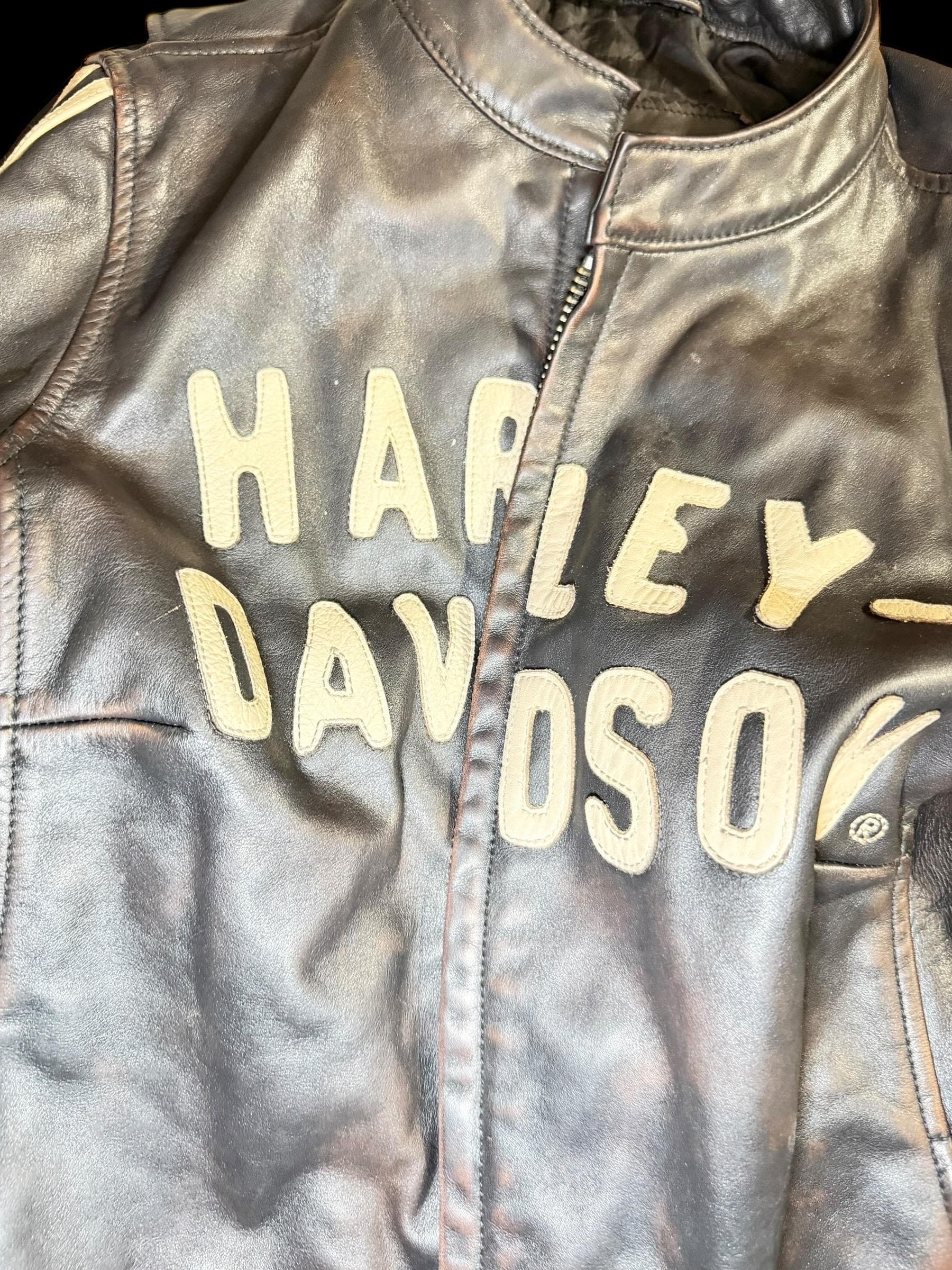 Harley-Davidson Women's Genuine Motor-clothes Leather Jacket w Racing Stripes - Thumbnail 6