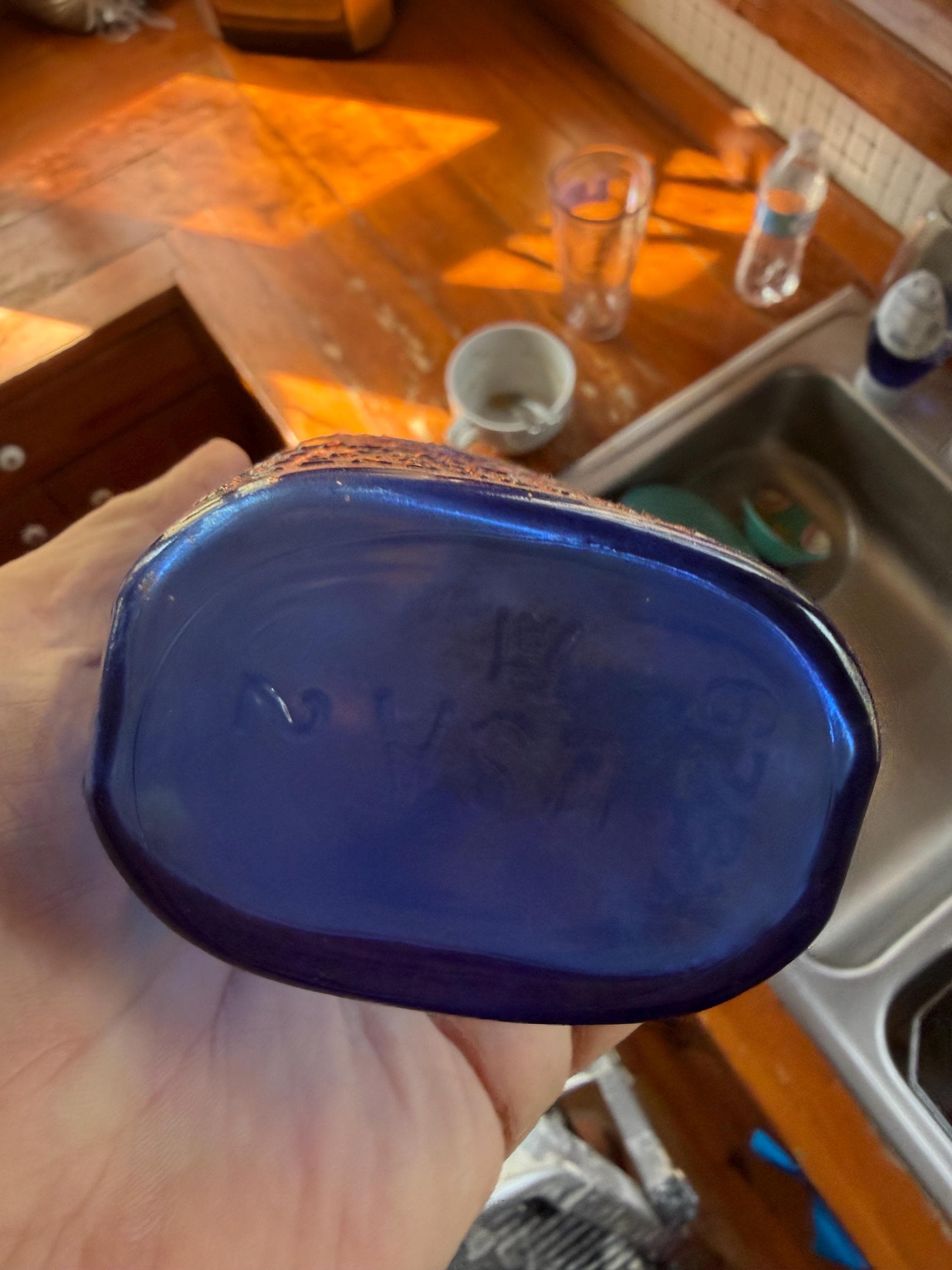 Antique Cobalt Blue Milk of Magnesia Bottle Chas H Phillips Apothecary - Thumbnail 3