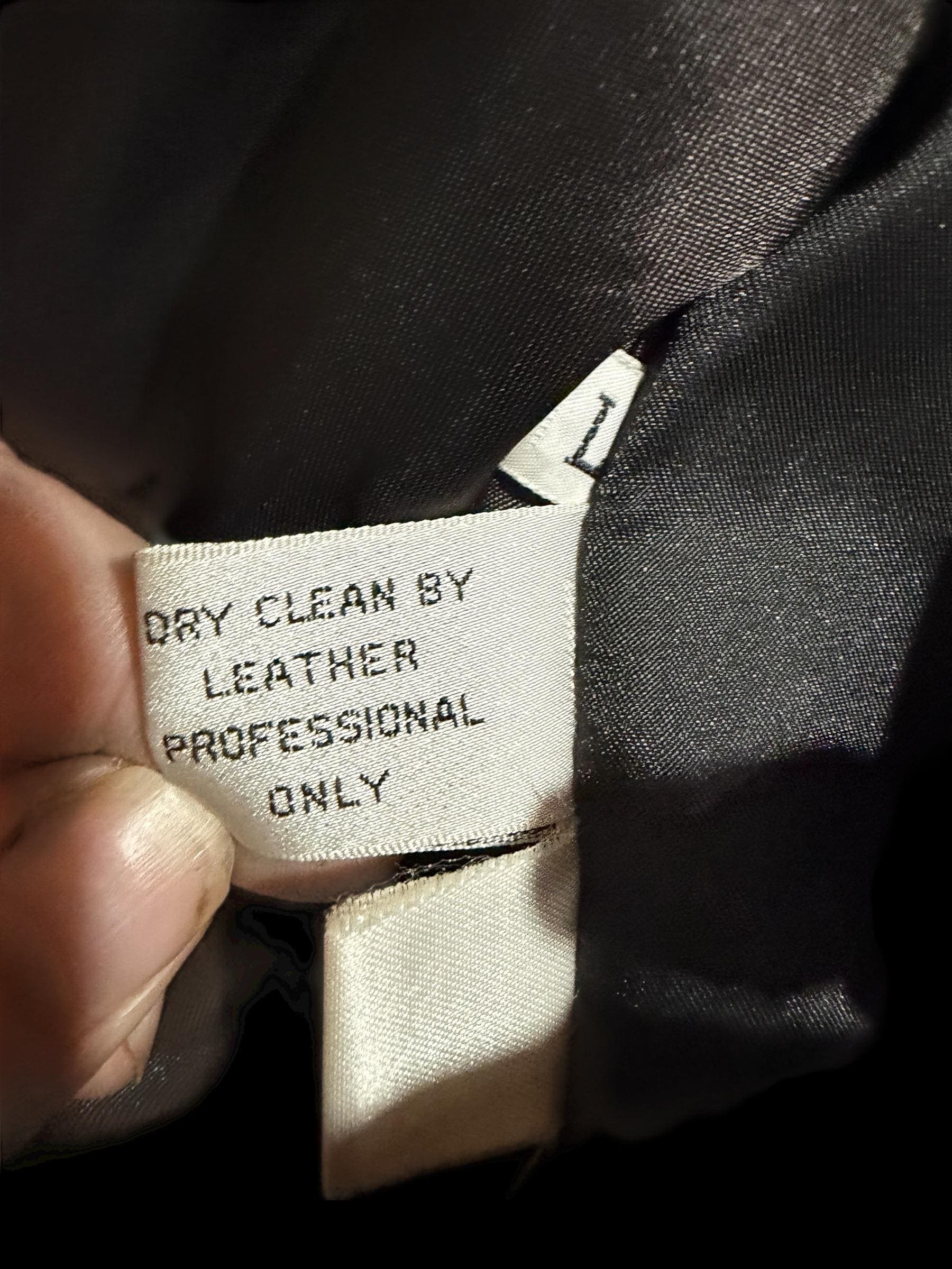 Vintage Y2K Black Leather Coat Flame Lapel LNR Size Large - Thumbnail 6