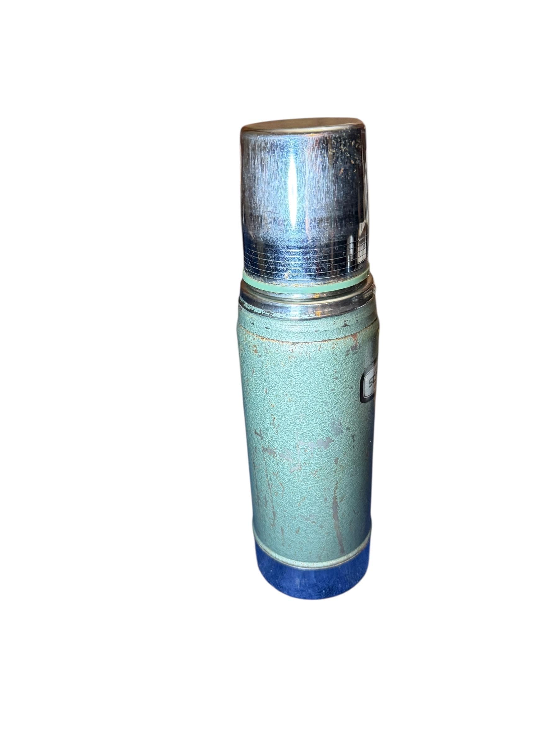 Vintage Stanley A-943C Thermos Green 1 Pint Steel Aladdin Nashville Tested Works - Thumbnail 3