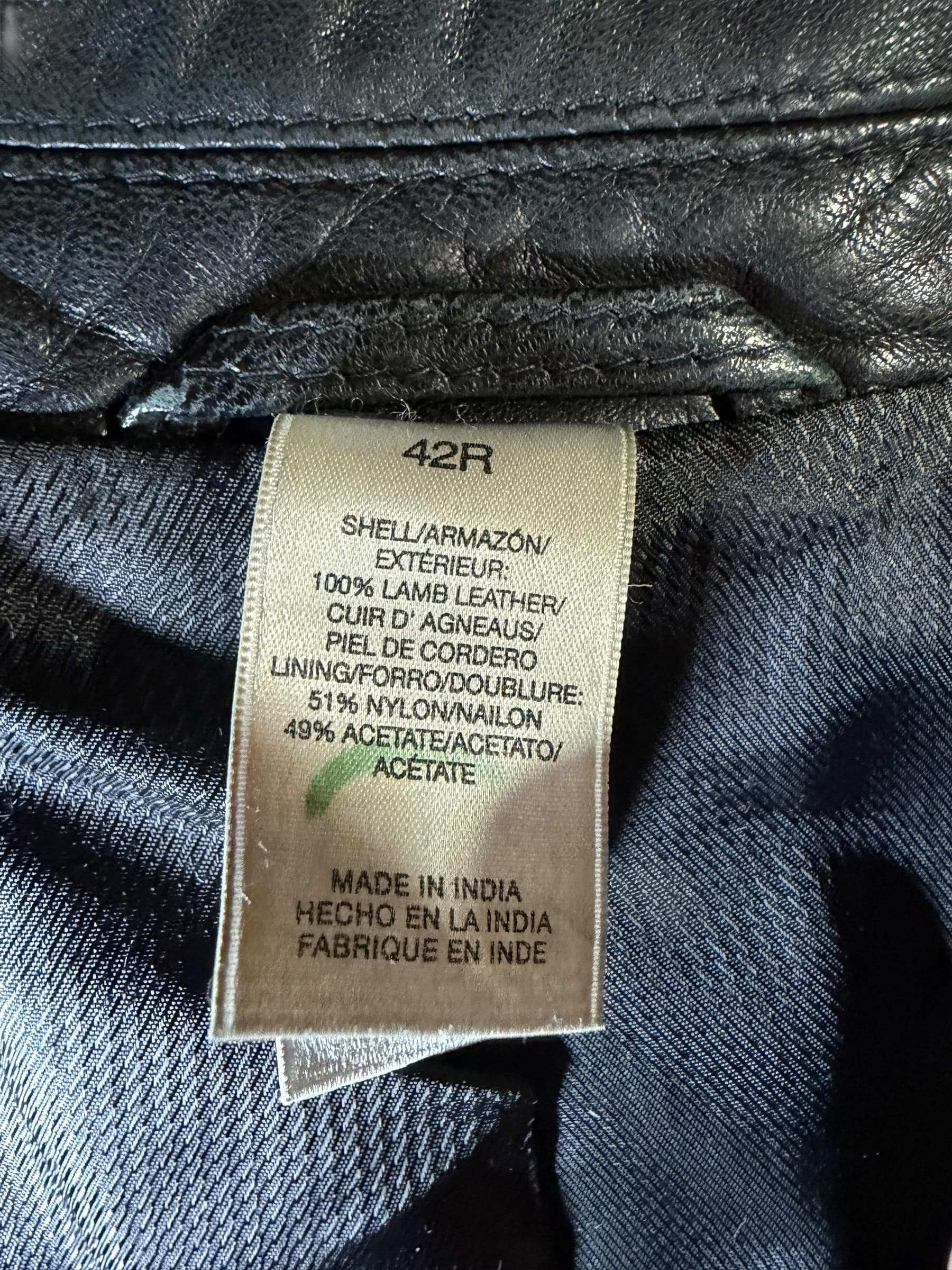 Claiborne Black Lamb Leather Blazer Men’s 42R Leather Sport Coat - Thumbnail 3