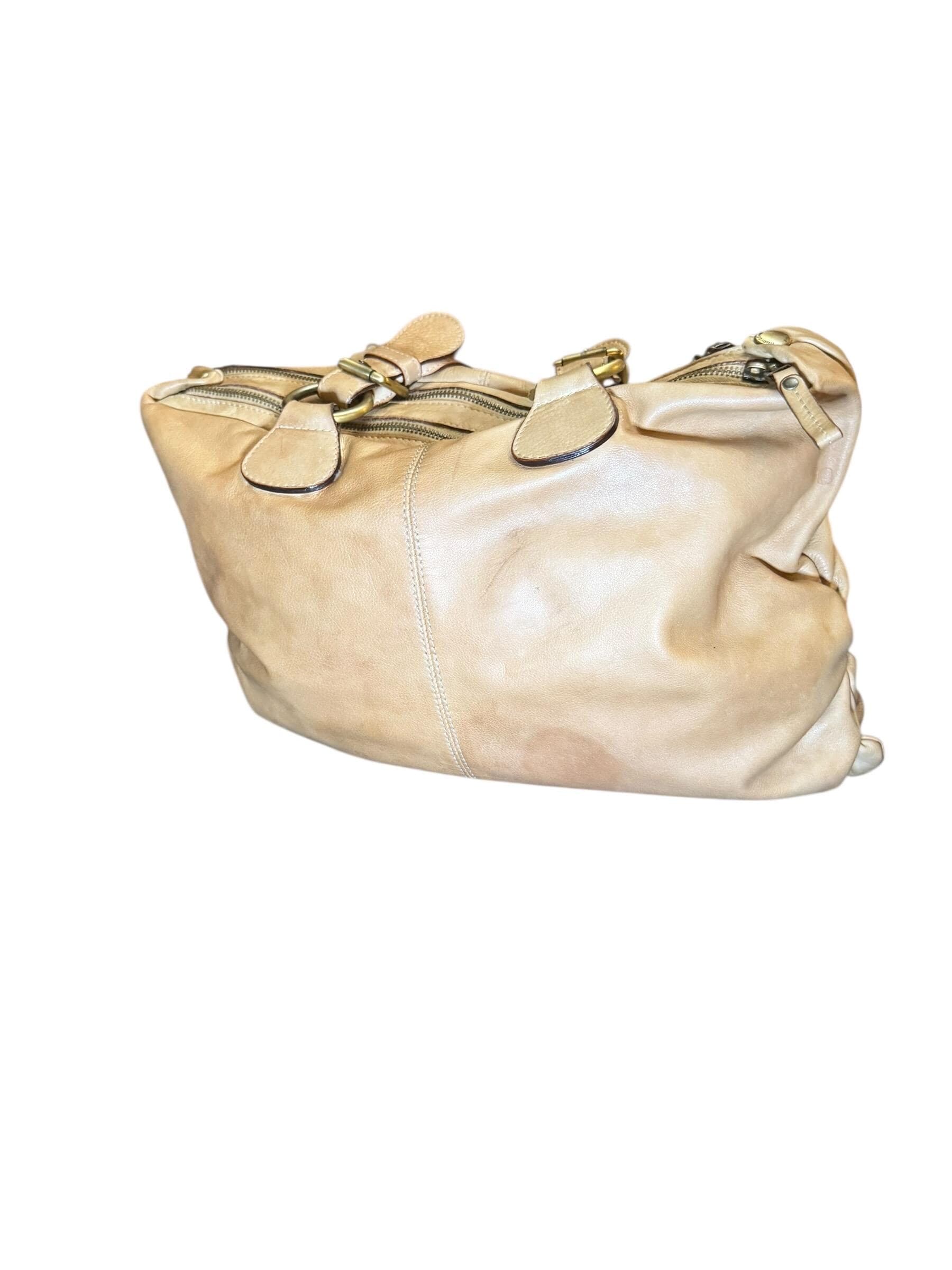 Nuove Dive Italian Leather Handbag Y2K Beige Shoulder Purse Made in Italy - Thumbnail 2