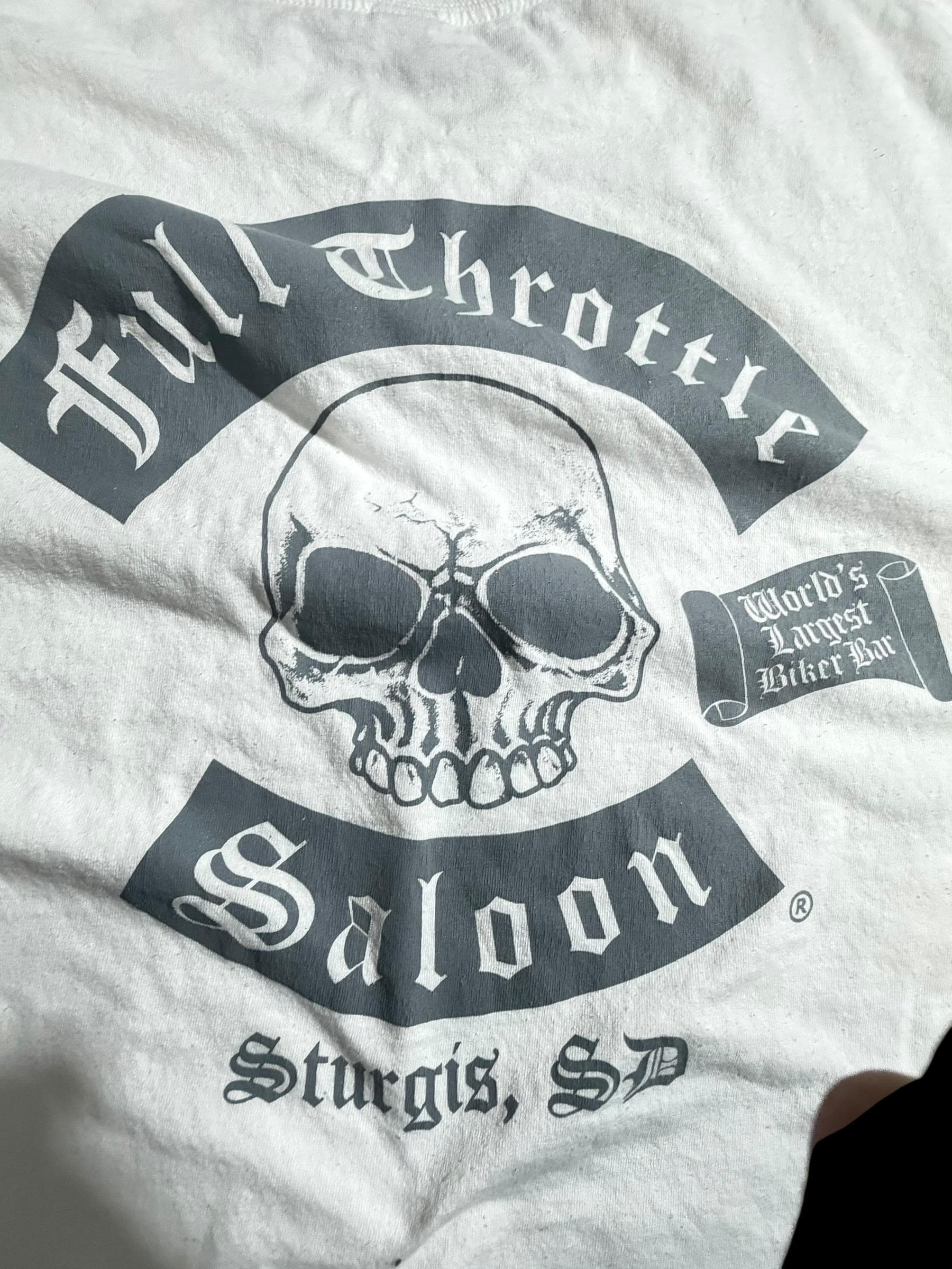 Full Throttle Saloon Sturgis SD Long Sleeve Shirt 2XL White Biker Skull FTS Motorcycle Rally Tee - Thumbnail 12