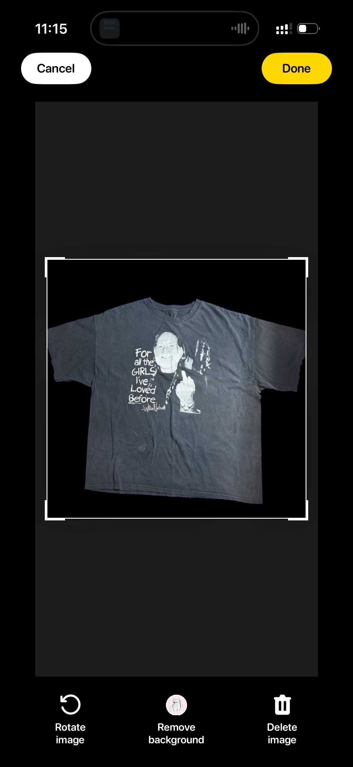Willie Nelson Graphic T Shirt XXL Black “For All the Girls I’ve Loved Before” - Image 1