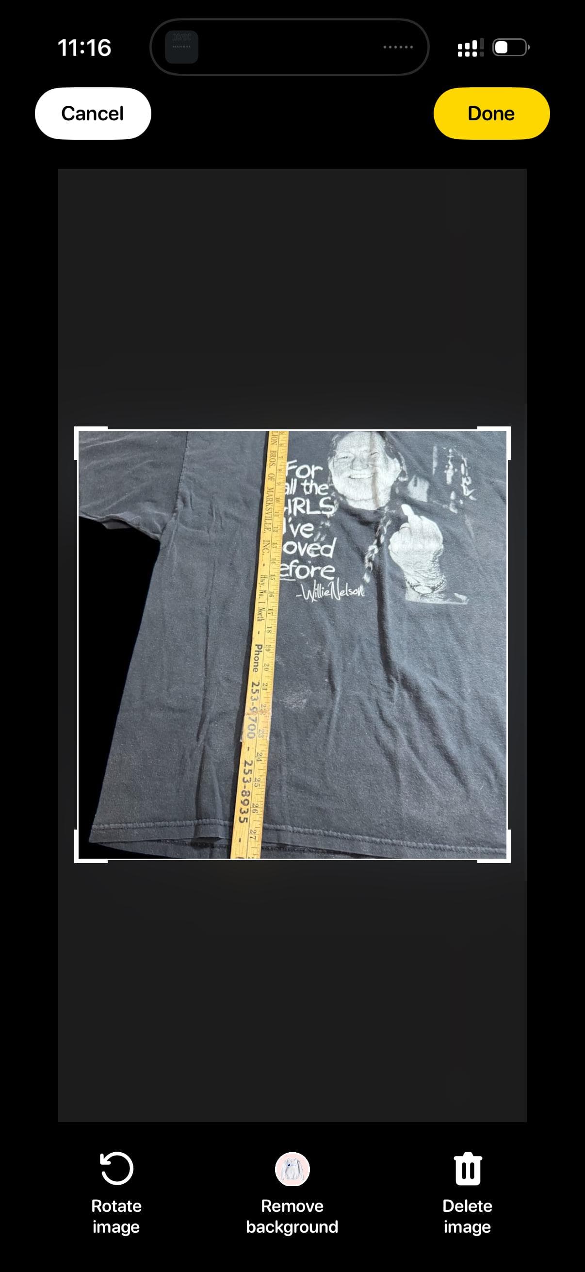 Willie Nelson Graphic T Shirt XXL Black “For All the Girls I’ve Loved Before” - Thumbnail 5